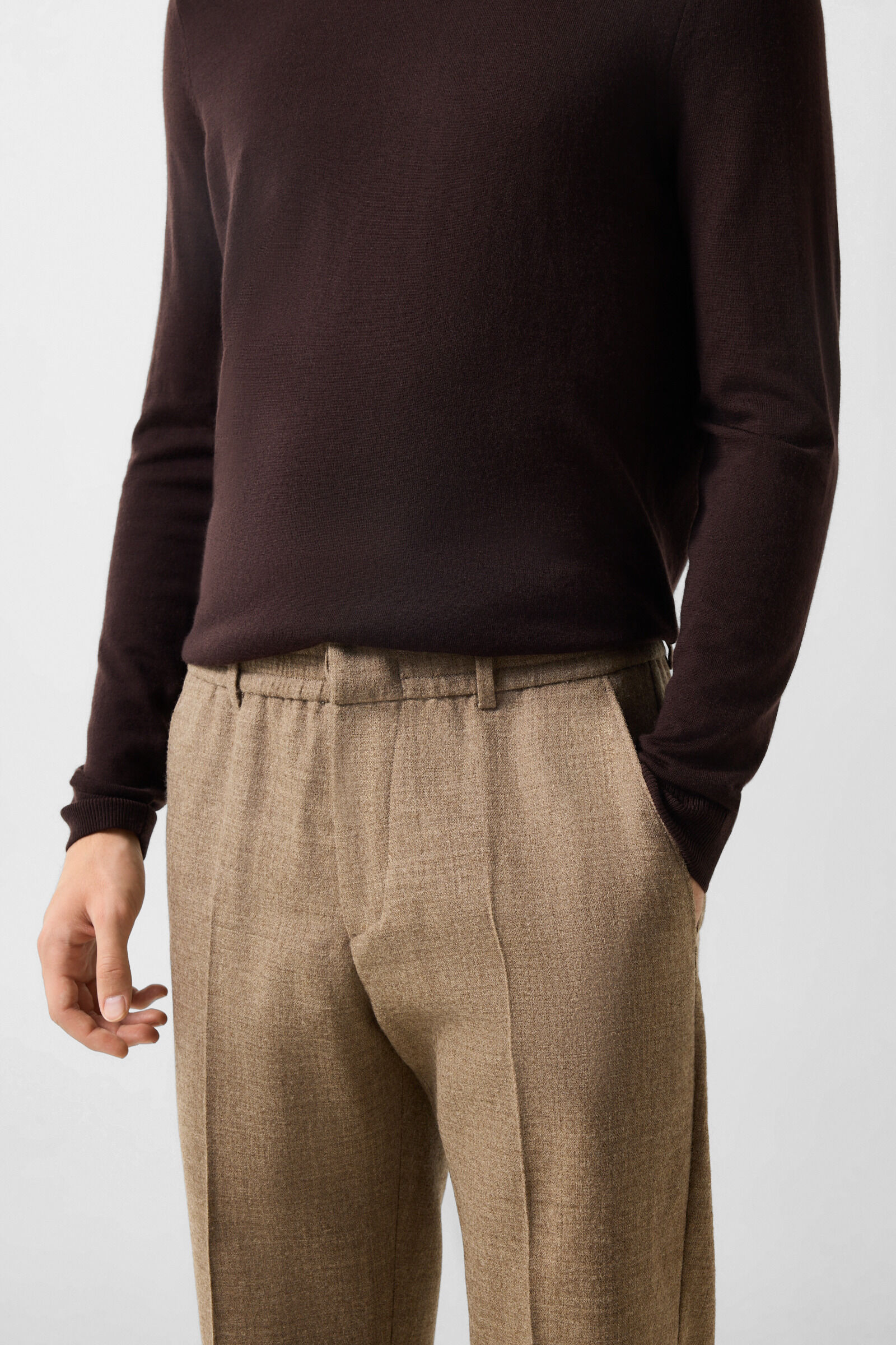 Marcus virgin wool blend trousers Khaki