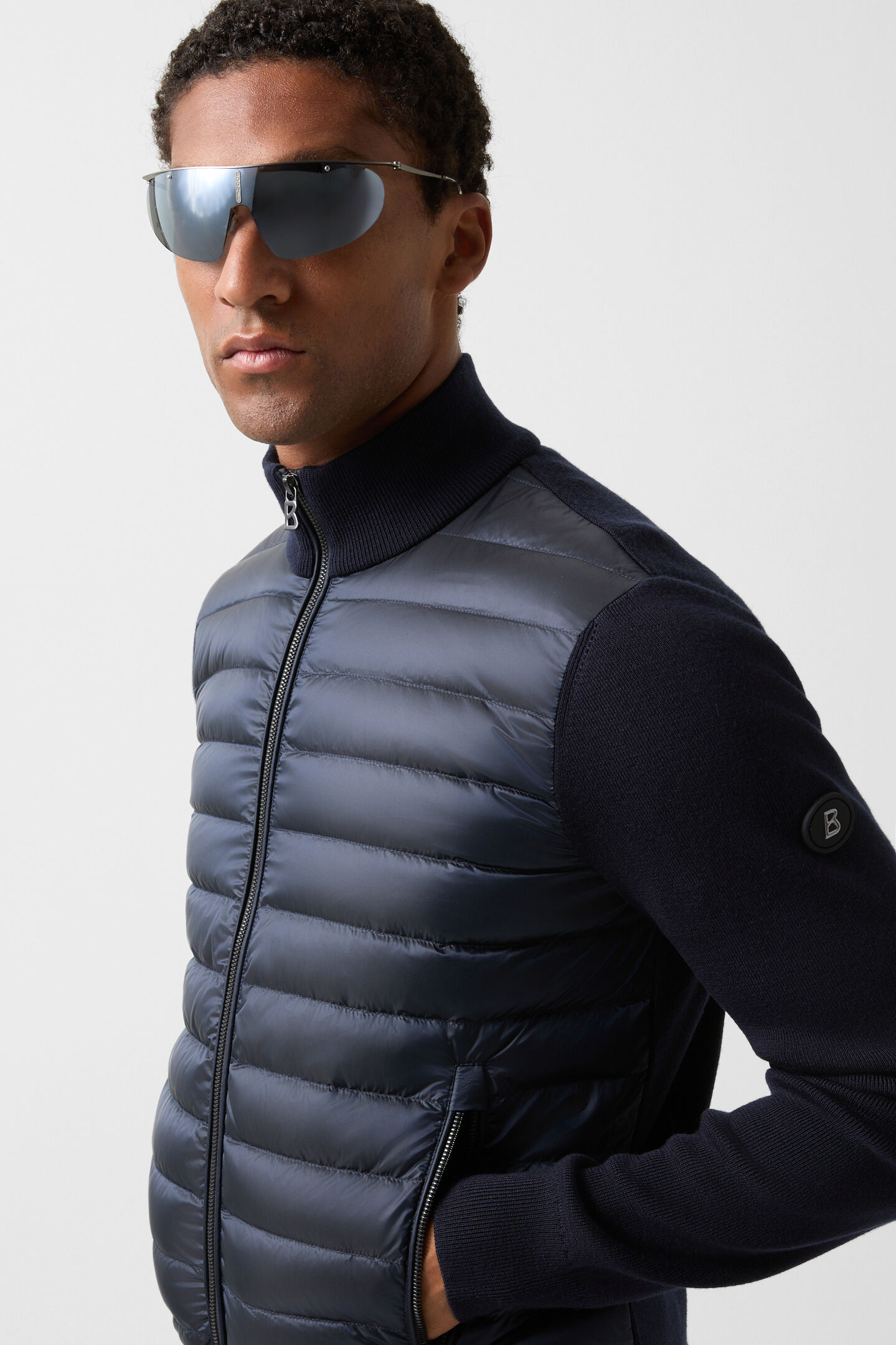 Hybrid-Strickjacke Zisco Navy-Blau