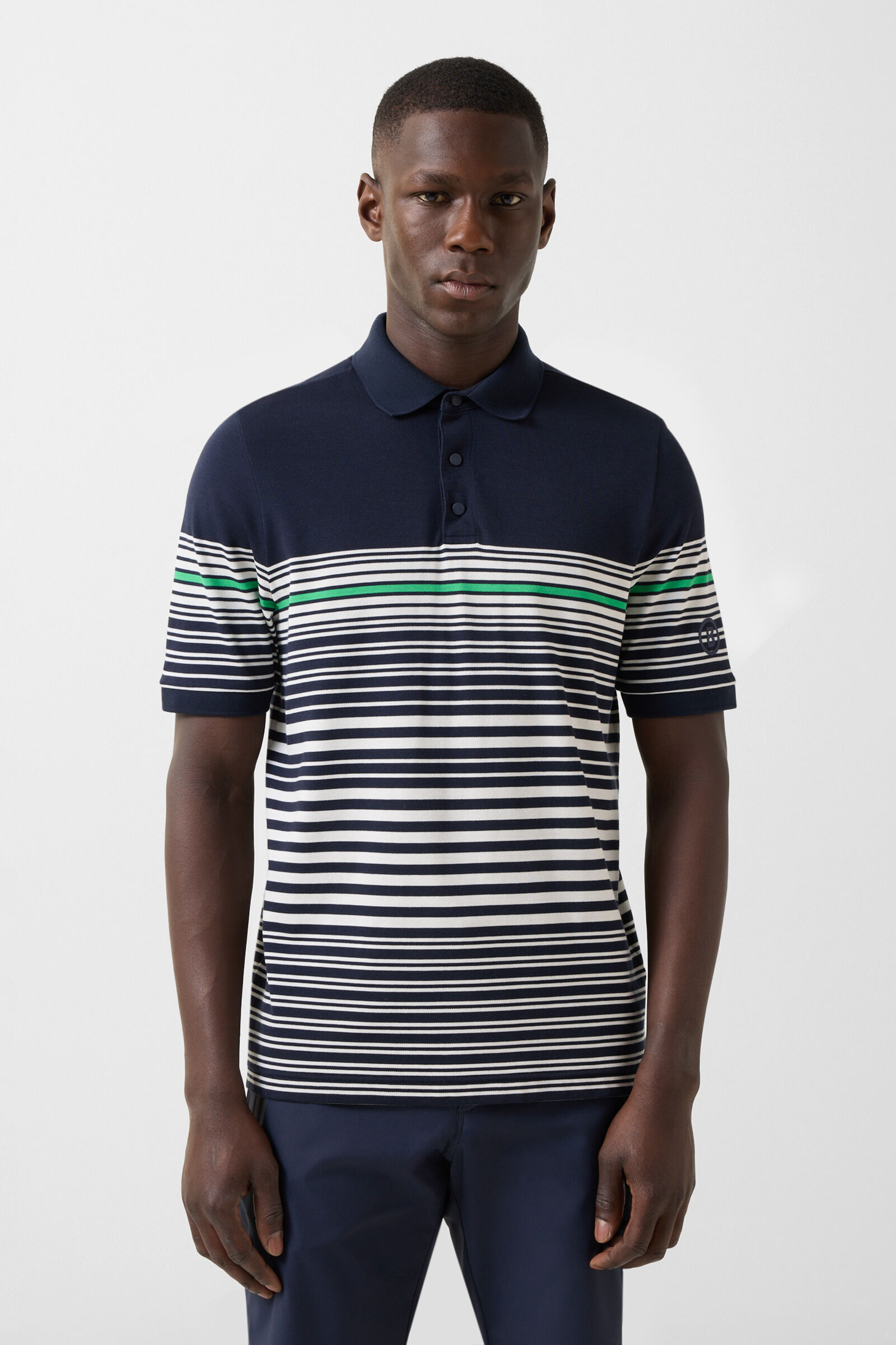 Jannes polo shirt Navy blue/white/green
