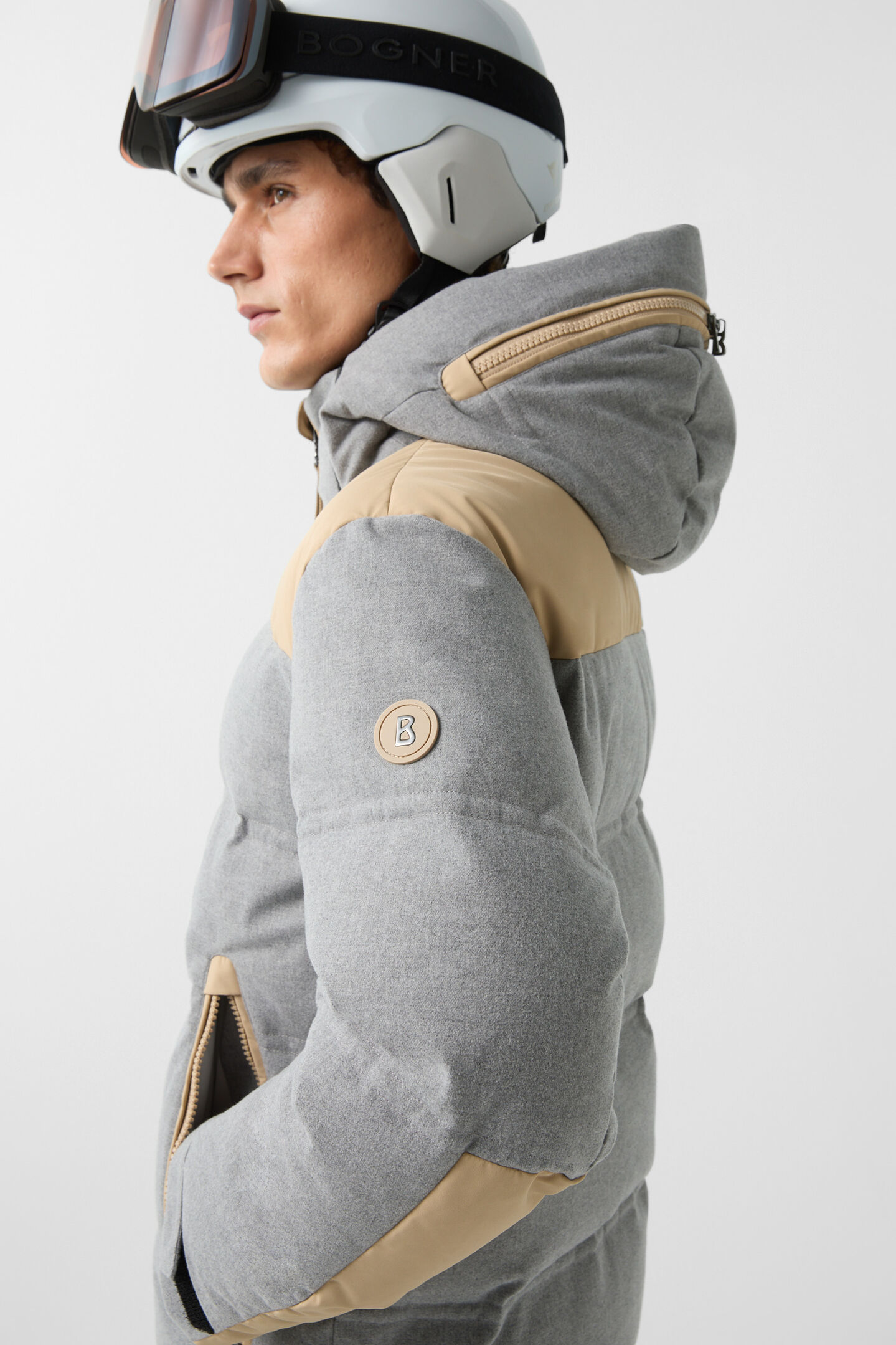 Wali down ski jacket Grey/beige