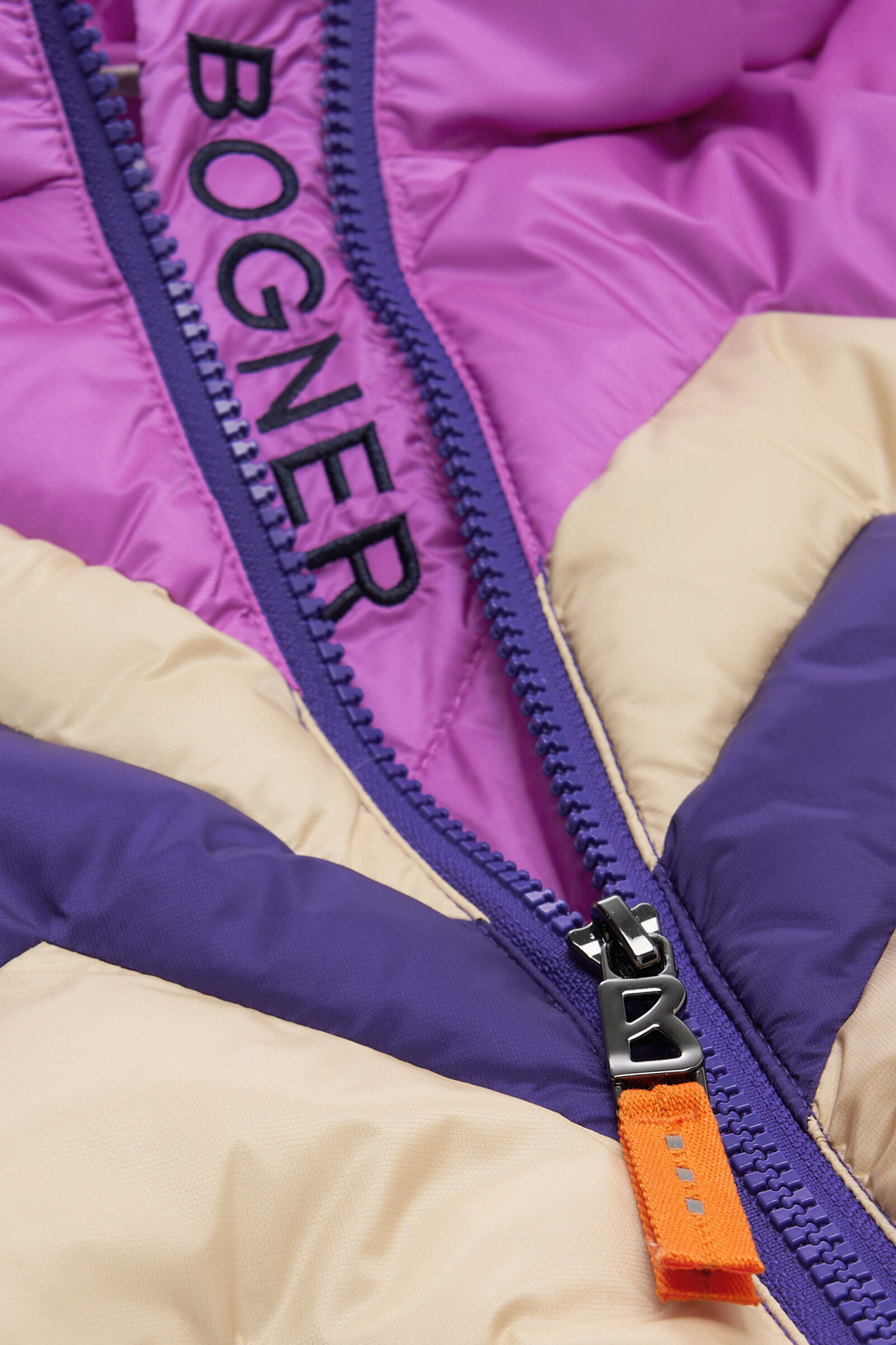Kids down ski jacket Maddy Purple/beige