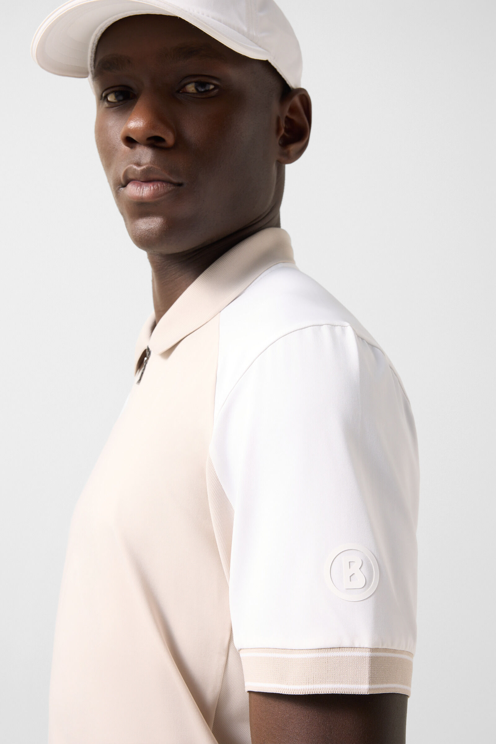 Fabius functional short-sleeved top Sand/white