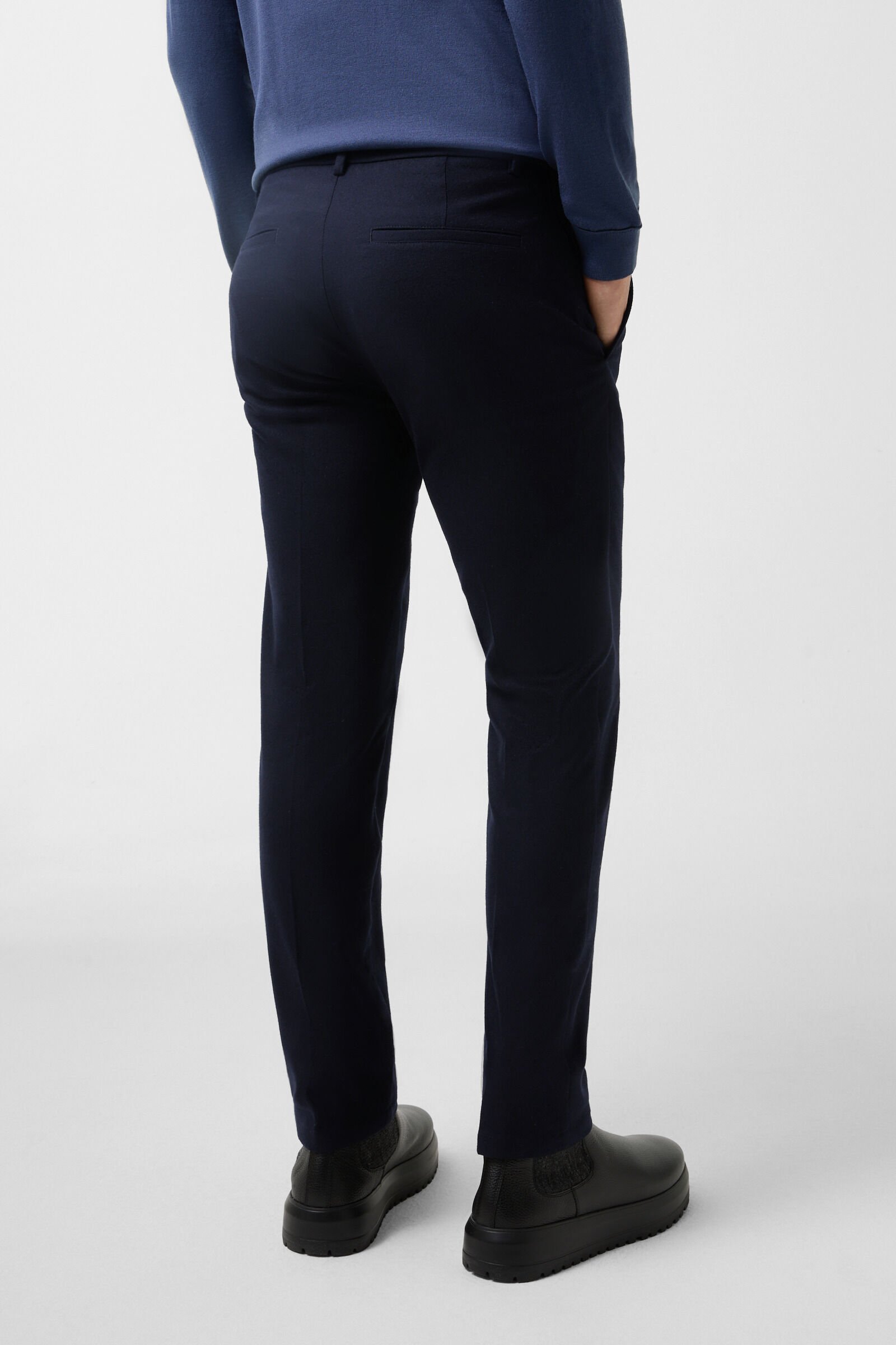 Flanellen broek Riley Business Marineblauw