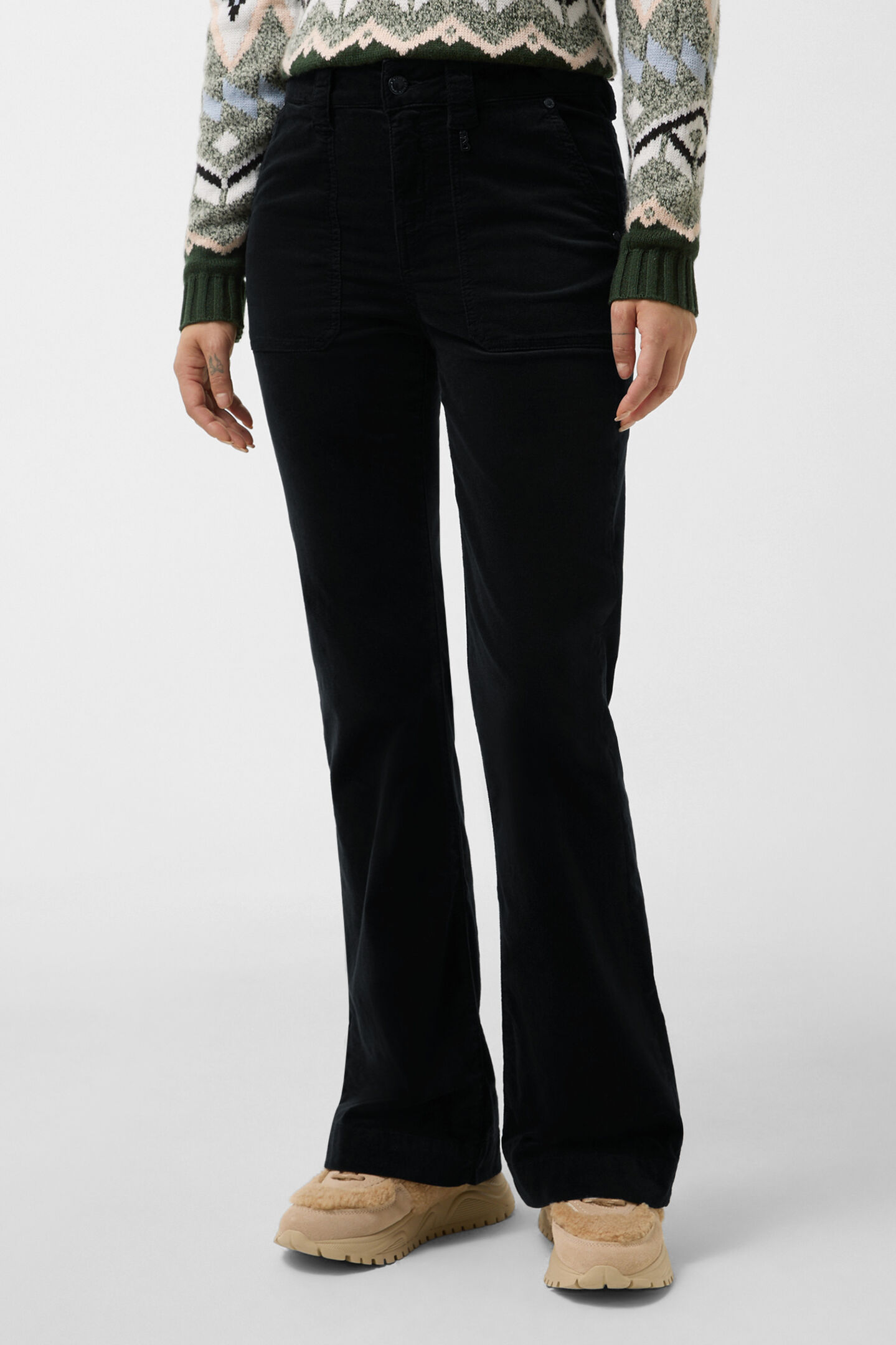 Devin velvet trousers Black