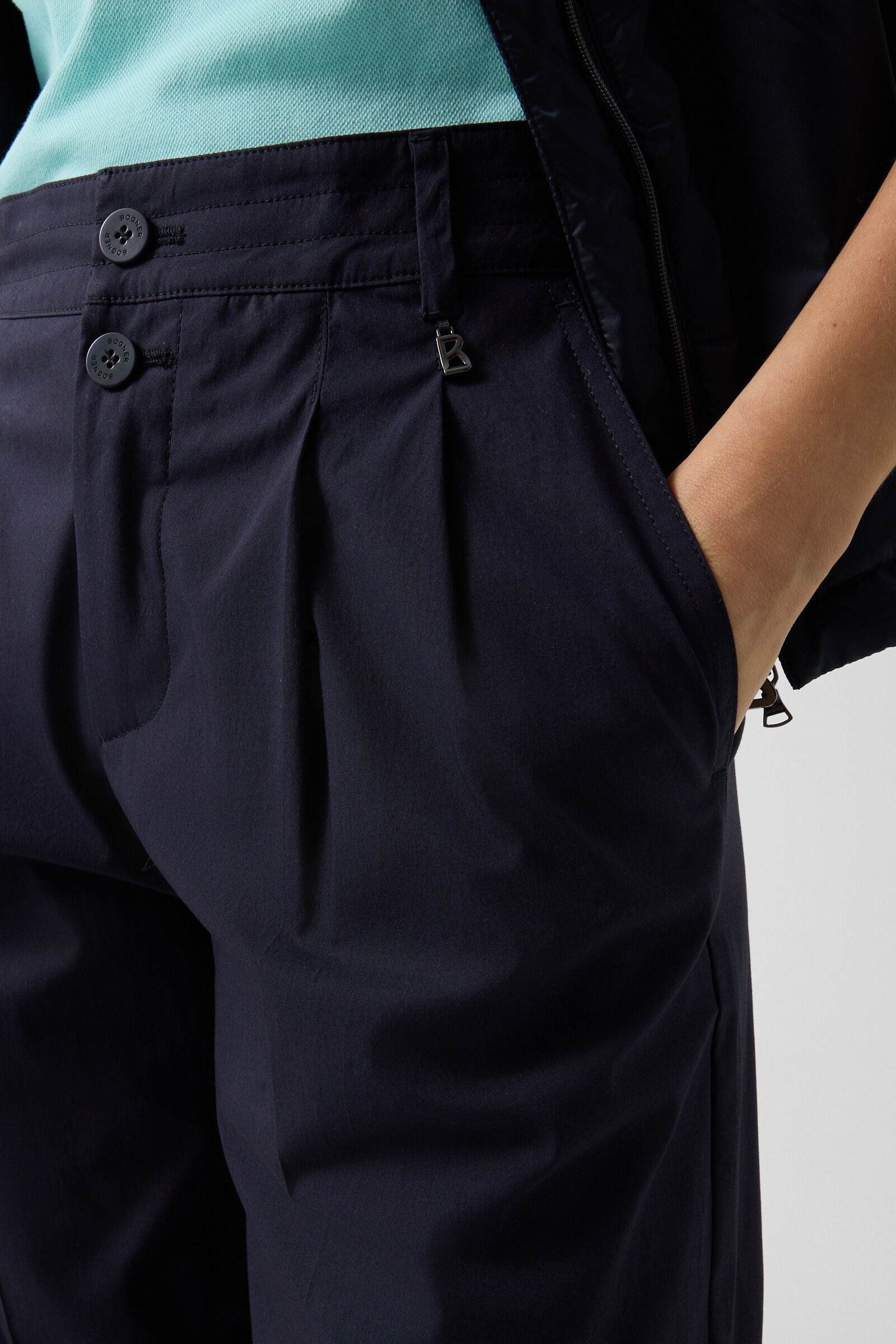 Pleated trousers Amy Navy blue