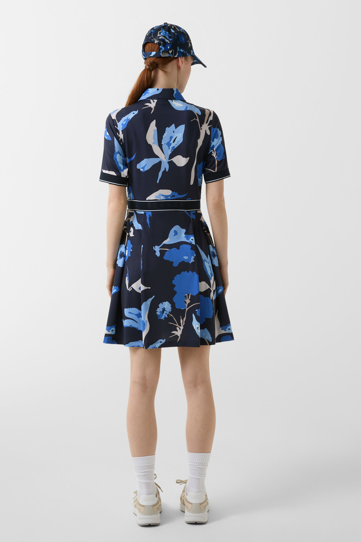 Linny functional polo dress Navy blue/light blue
