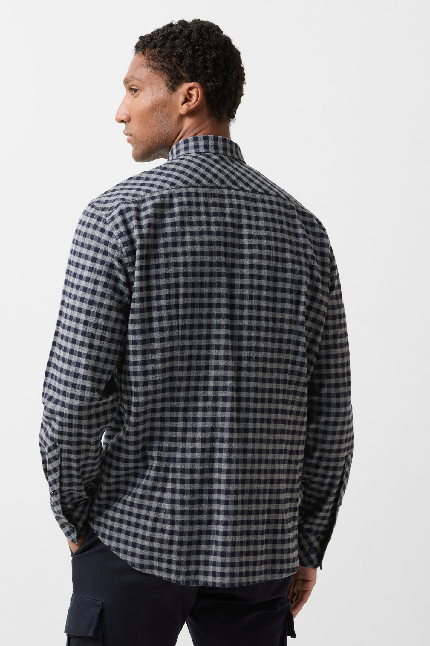 Flanell-Hemd Timt Navy-Blau/Grau