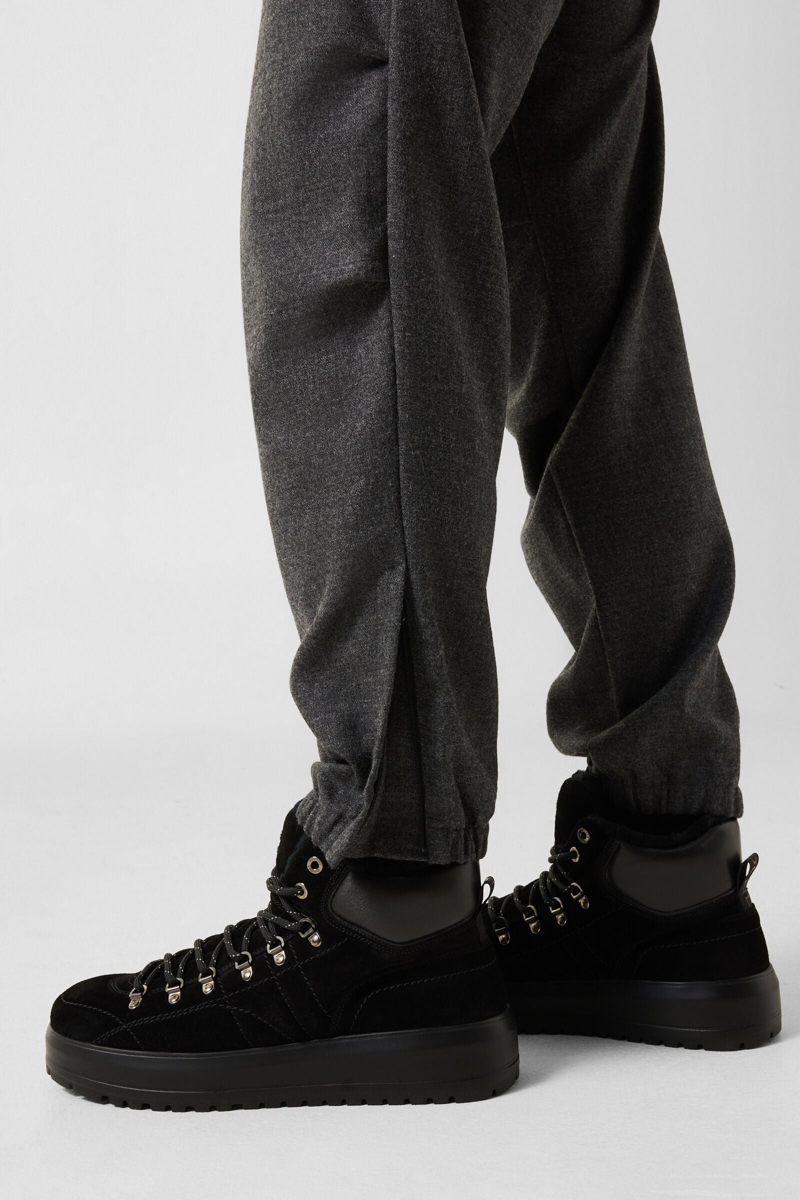 Sergio Virgin Wool-Blend Pants Anthracite