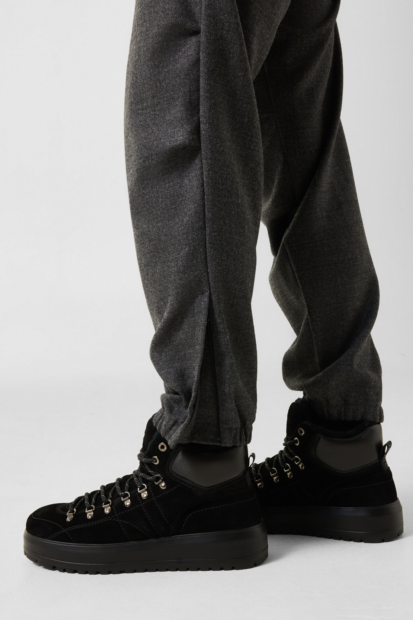 Sergio Virgin Wool-Blend Pants Anthracite