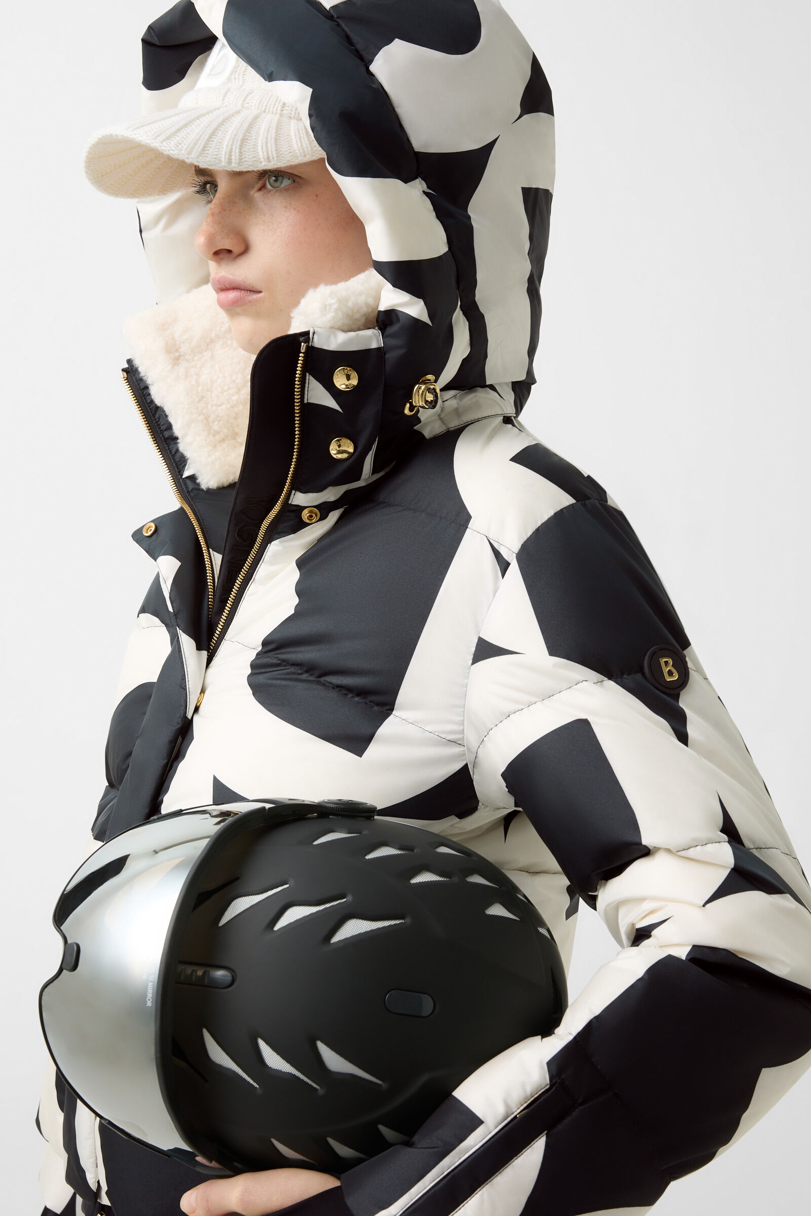 Maja down ski jacket Black/Off-White