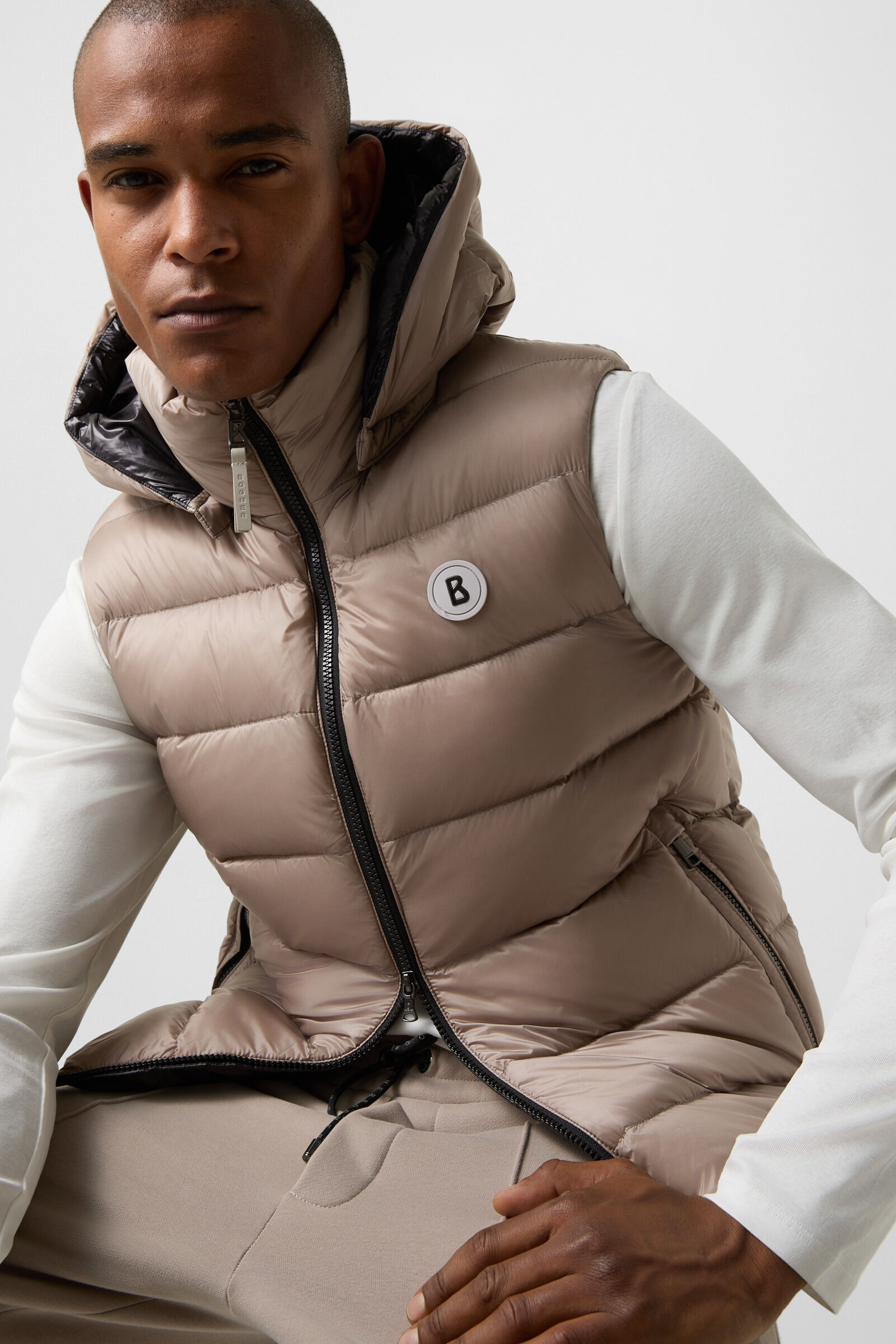 Holger down waistcoat Greige