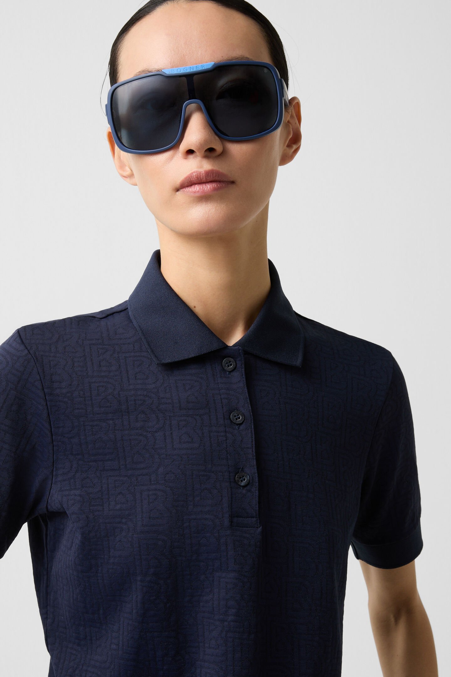 Larina functional short-sleeved top Navy blue