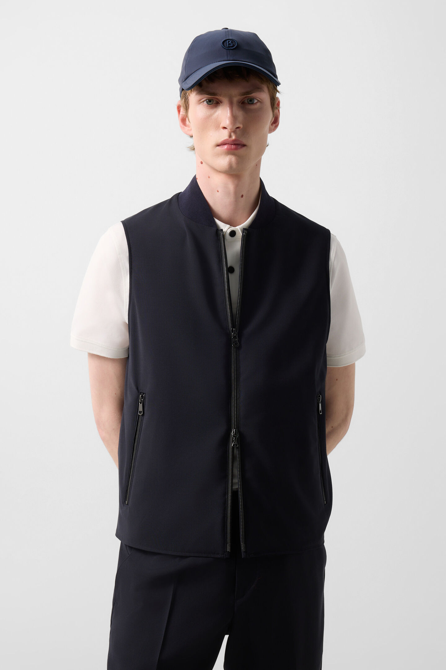 Virgin wool waistcoat Jeff Dark blue