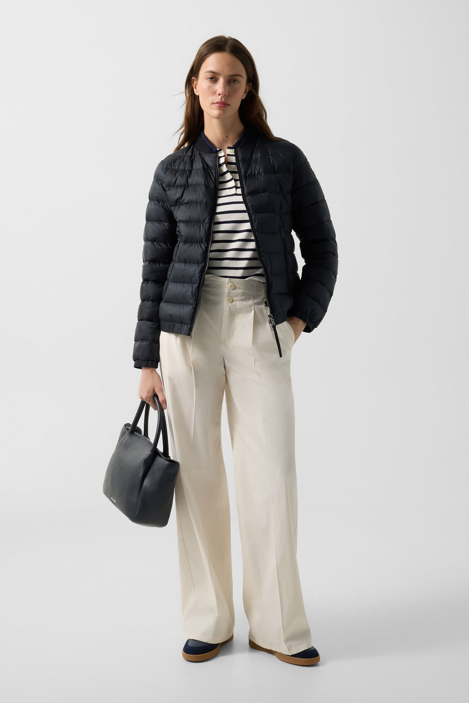 Polo-Shirt Rea Navy-Blau/Wei&szlig;