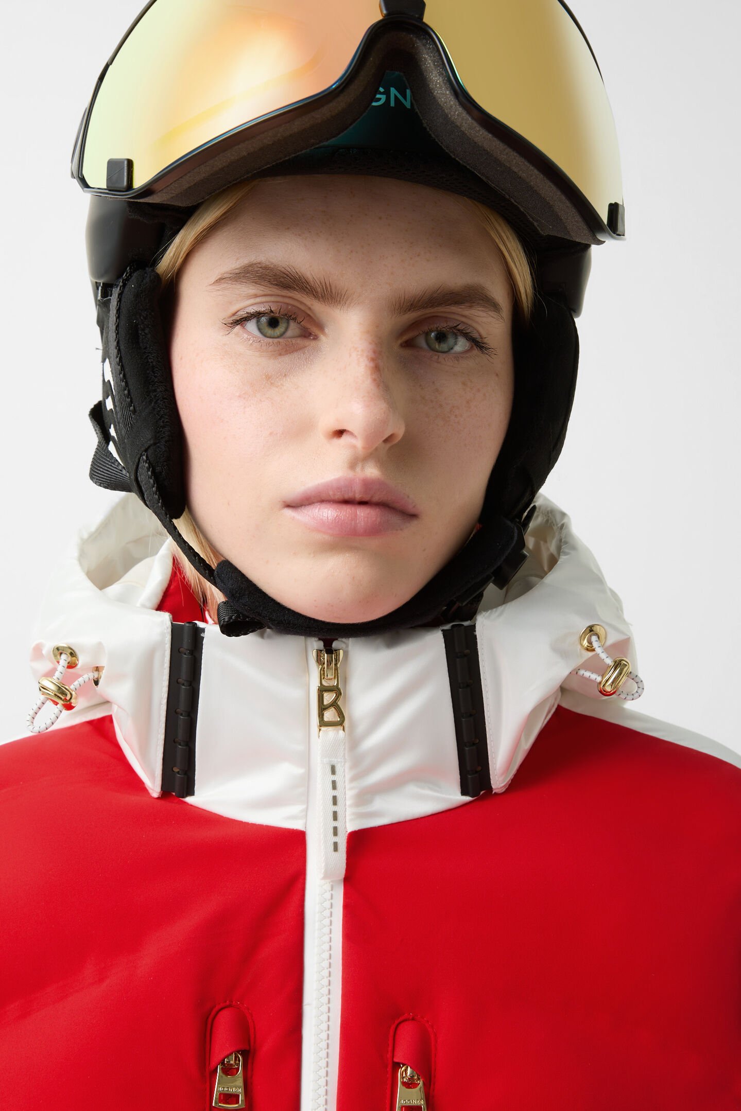 Gewatteerde jas Kira Rood/Wit