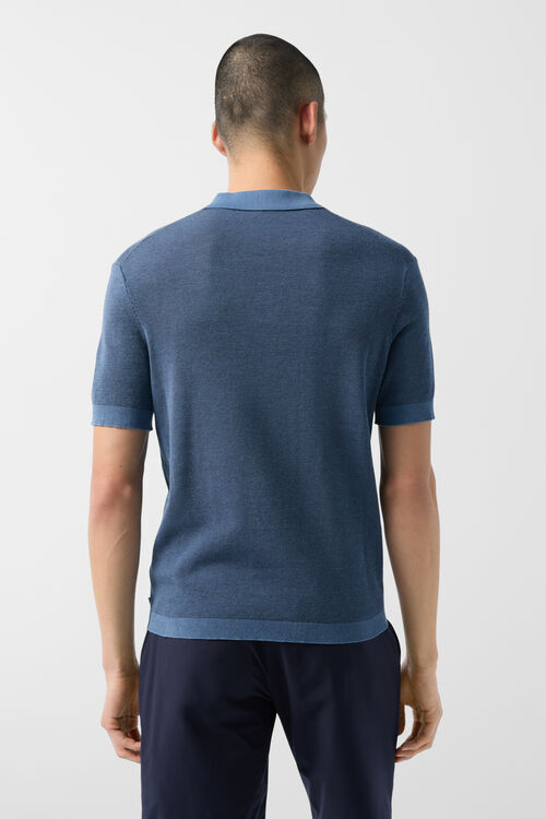 Lyon knitted polo shirt Blue