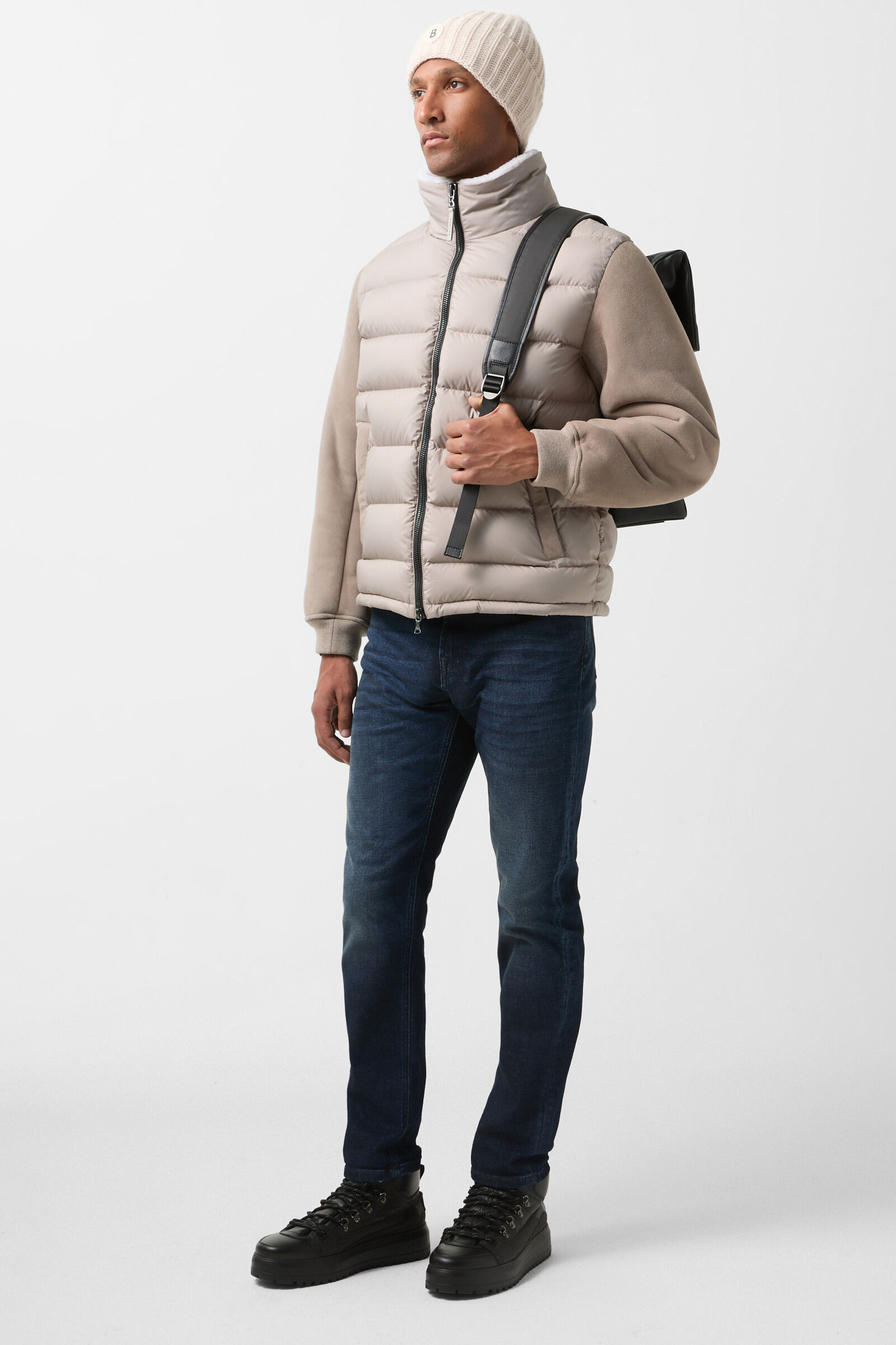 Aleco hybrid down jacket Greige