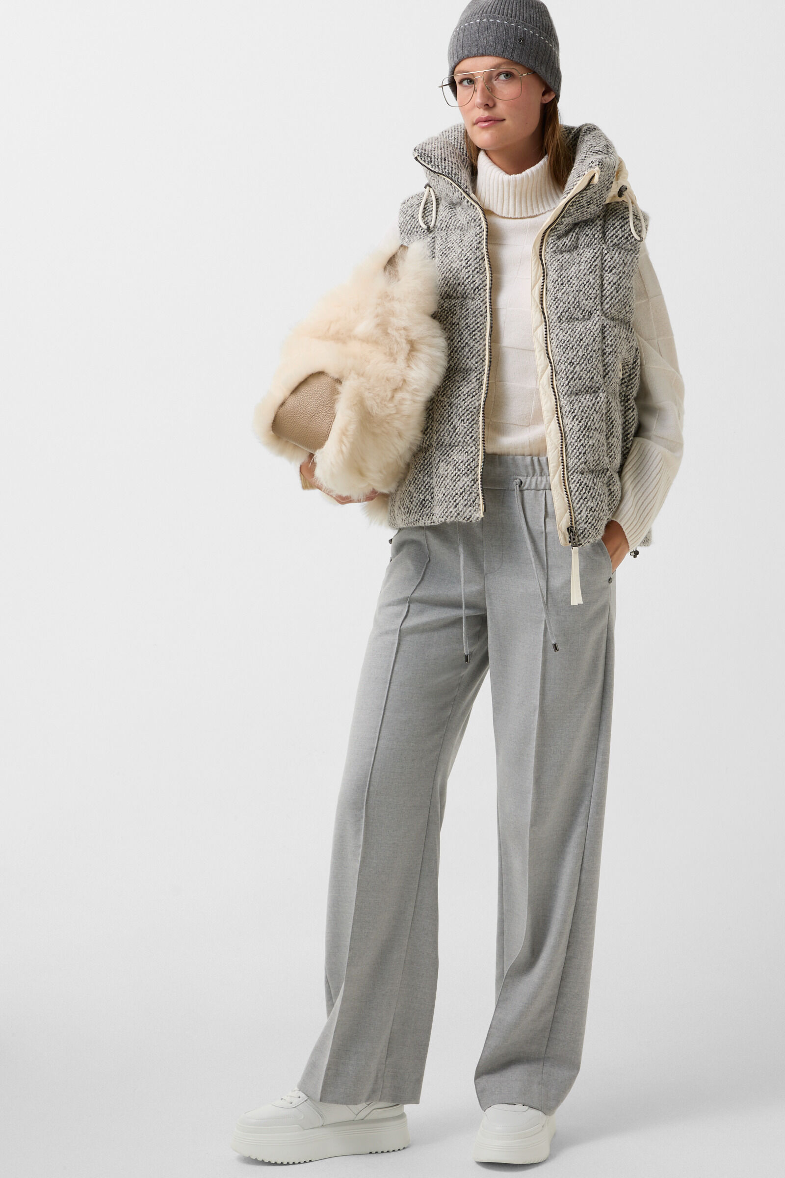 Falka down waistcoat Black/cream