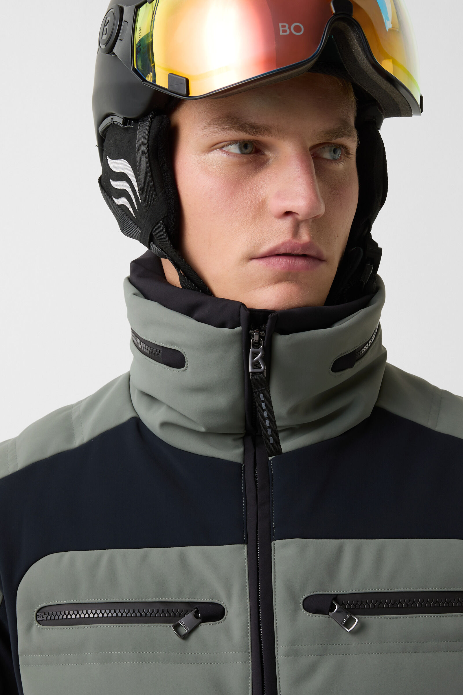 Minho down ski jacket Olive green/black