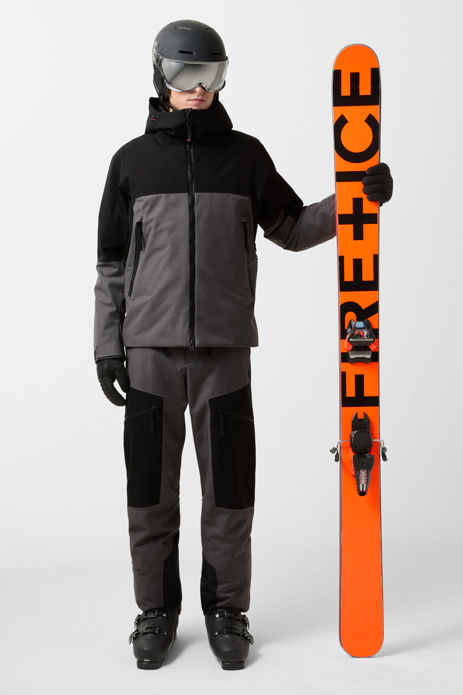 Skijacke Dyre Grau/Schwarz