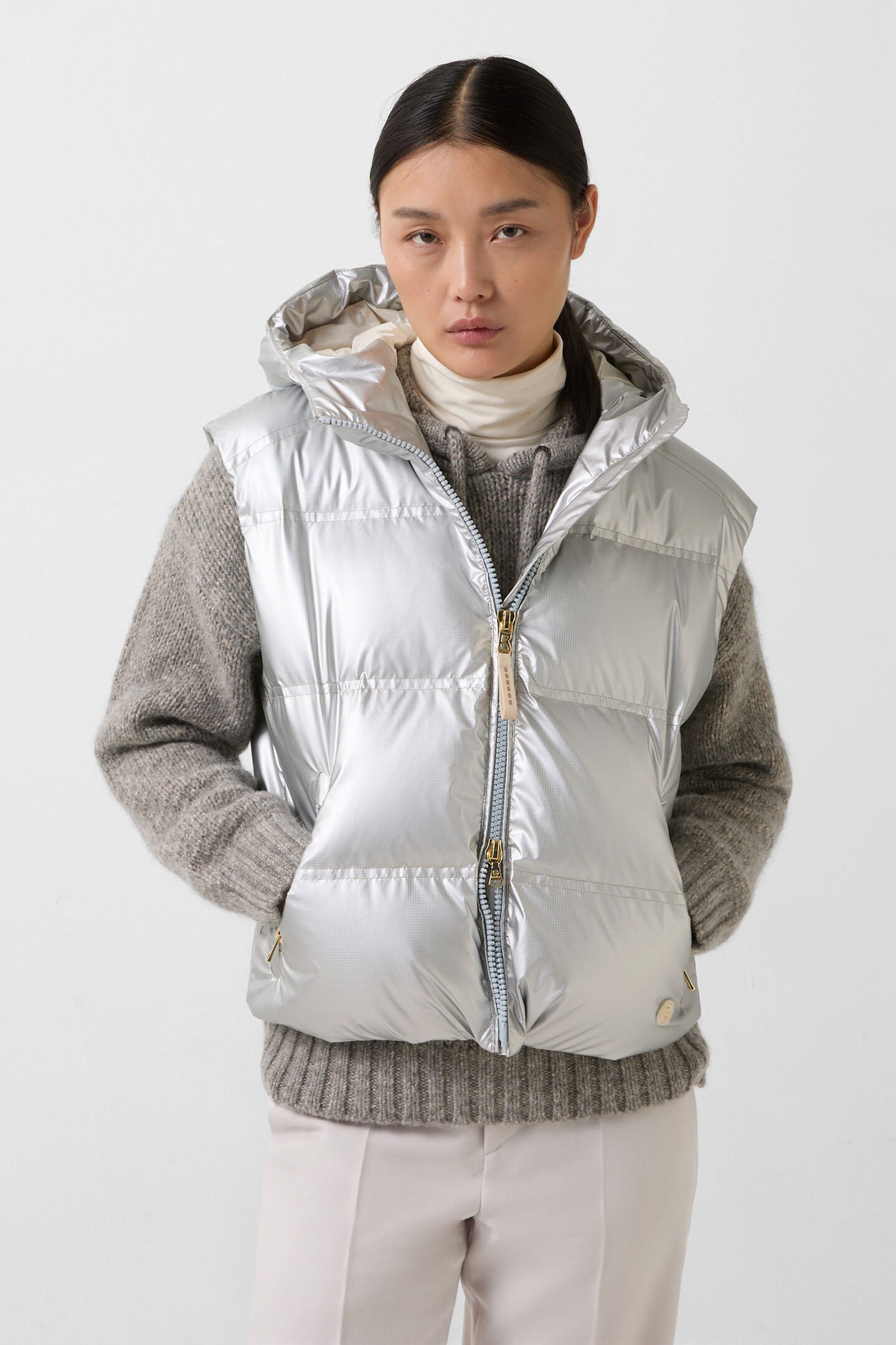 Livy down waistcoat silver