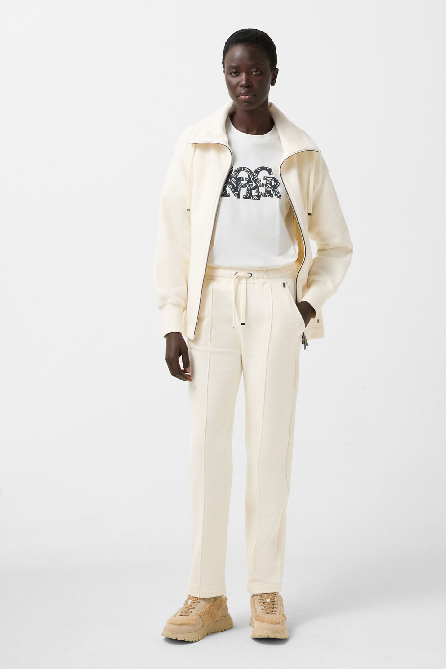 Pantalon molletonné Carey Crème