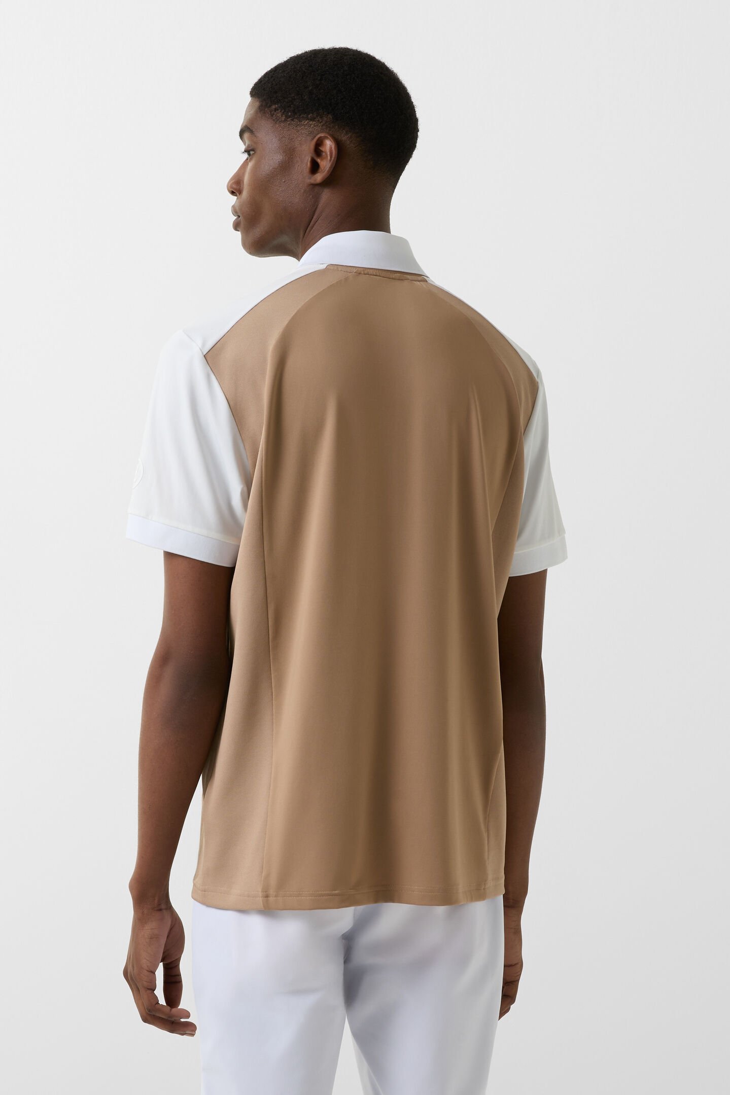 Kjell functional short-sleeved top Caramel/white