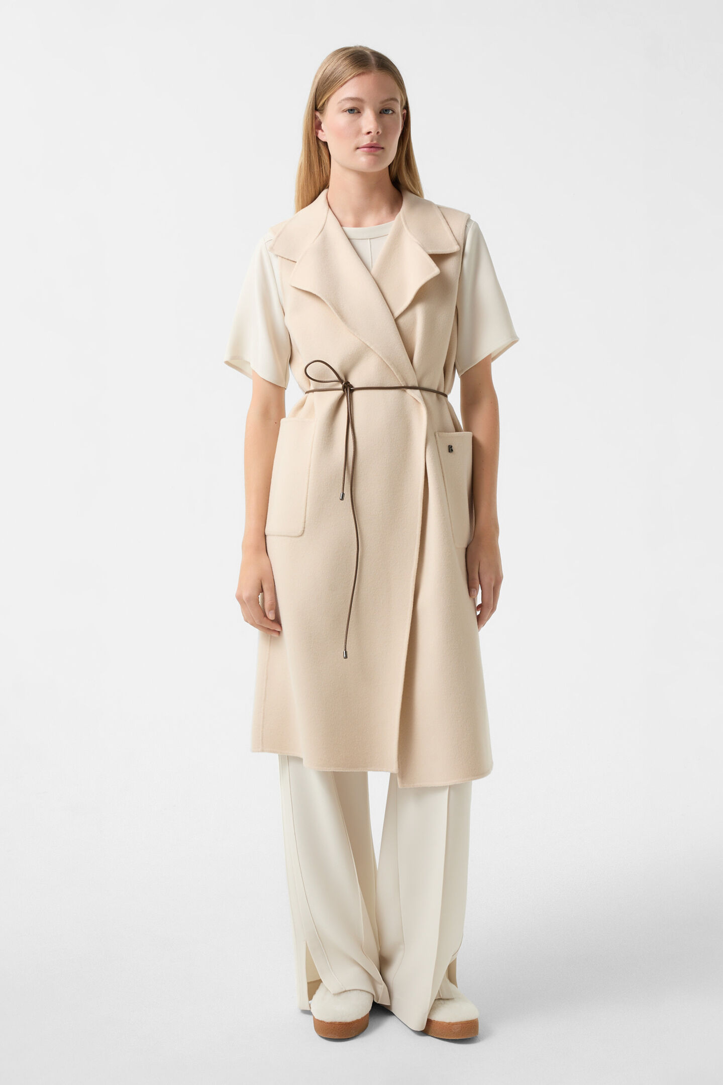 Double-face wool waistcoat Megan Cream