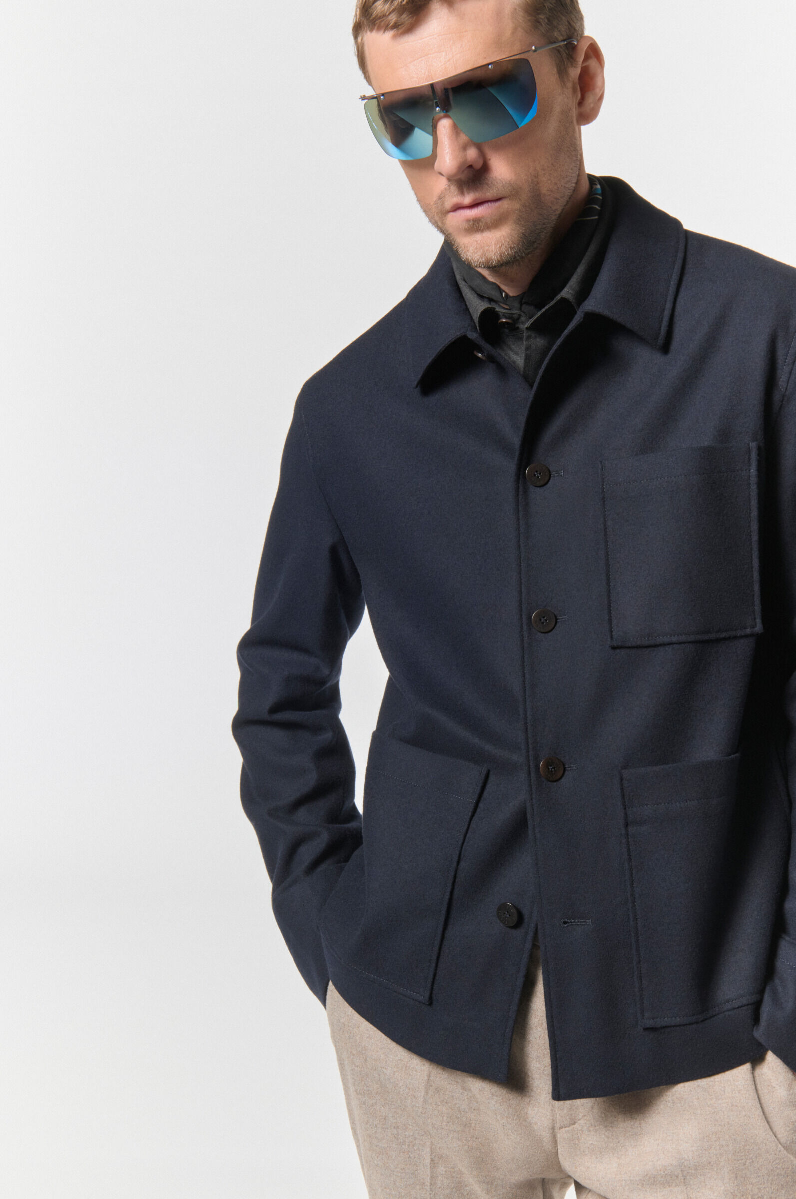 Surv&ecirc;tement en flanelle Mirco Bleu marine