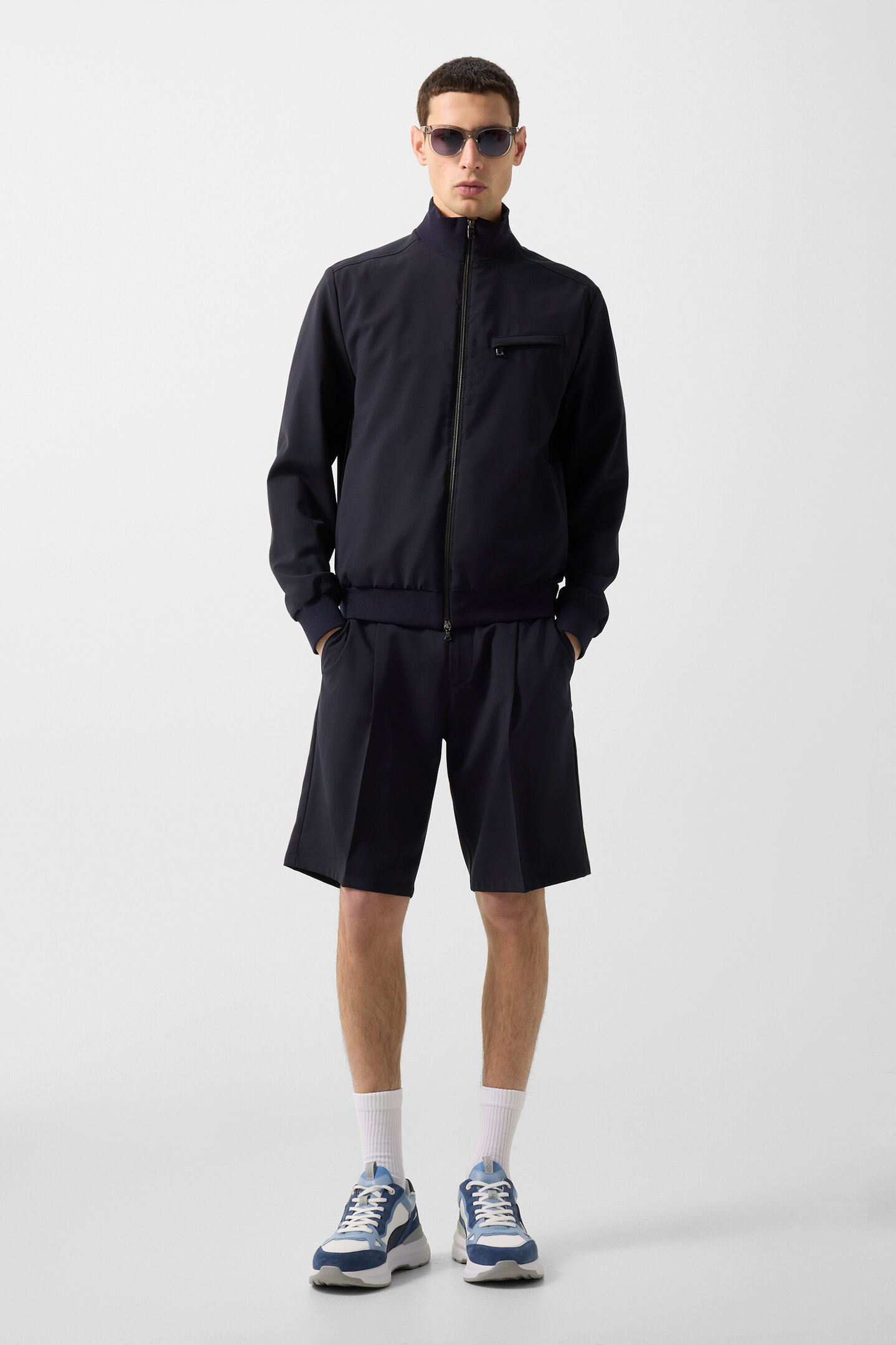 Veste en laine vierge Milan Bleu fonc&eacute;