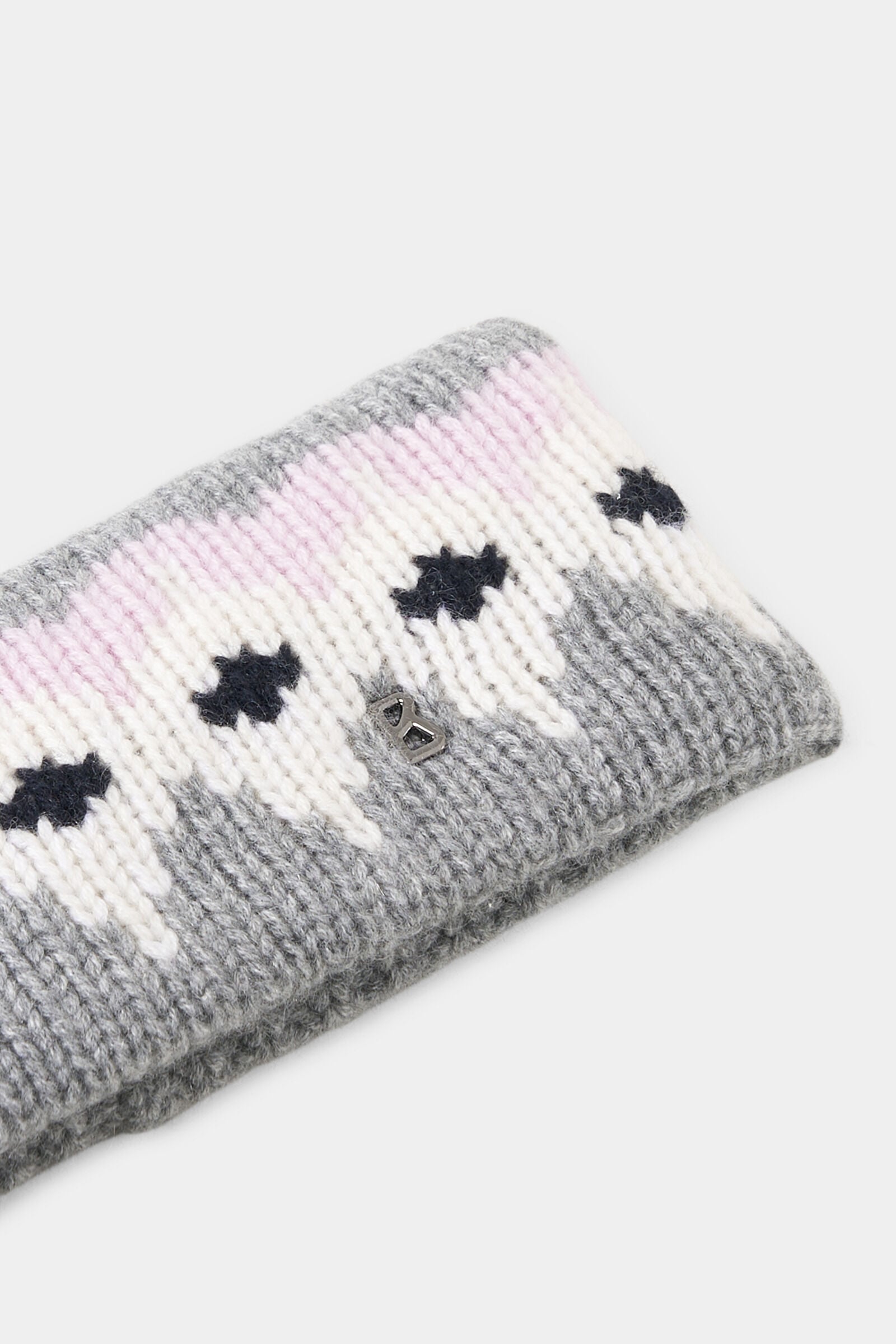 Loca cashmere headband Grey/Pink/White