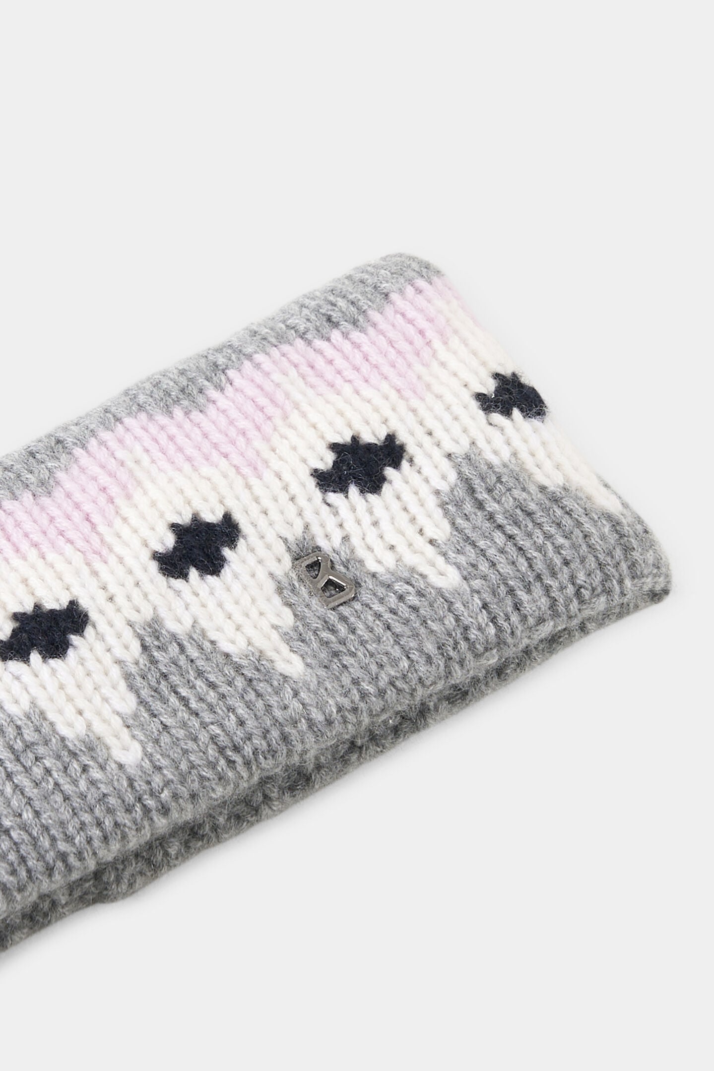 Loca cashmere headband Grey/Pink/White