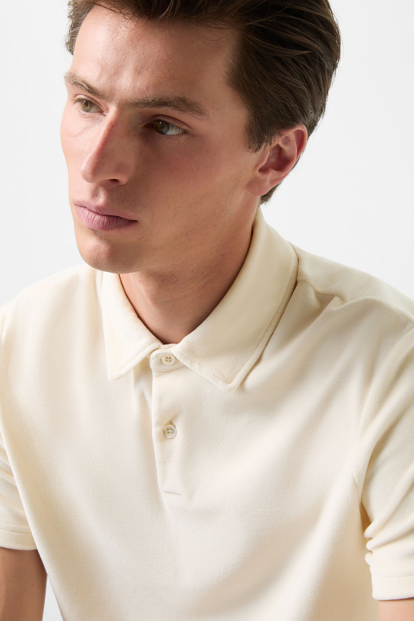 Vincenzo velour polo shirt Off-White