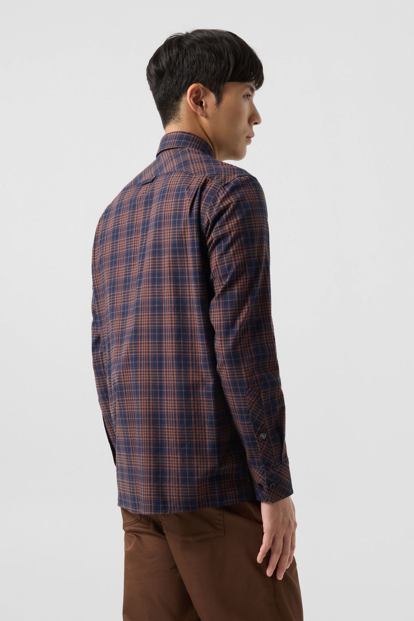 Hardy cotton shirt Brown/navy blue
