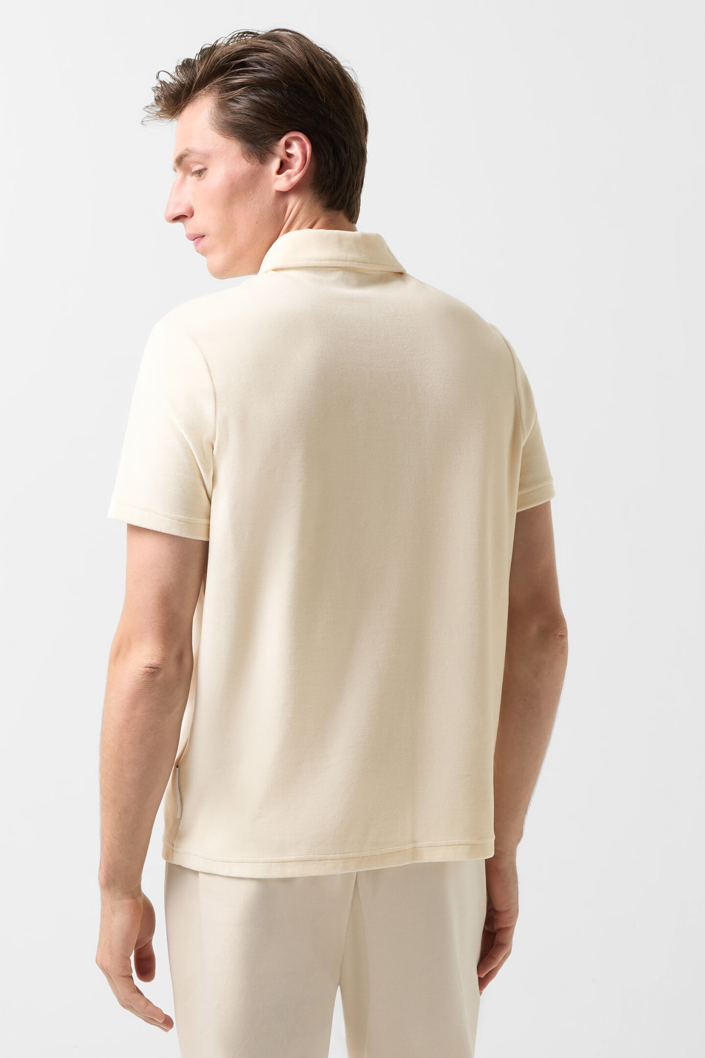 Vincenzo velour polo shirt Off-White
