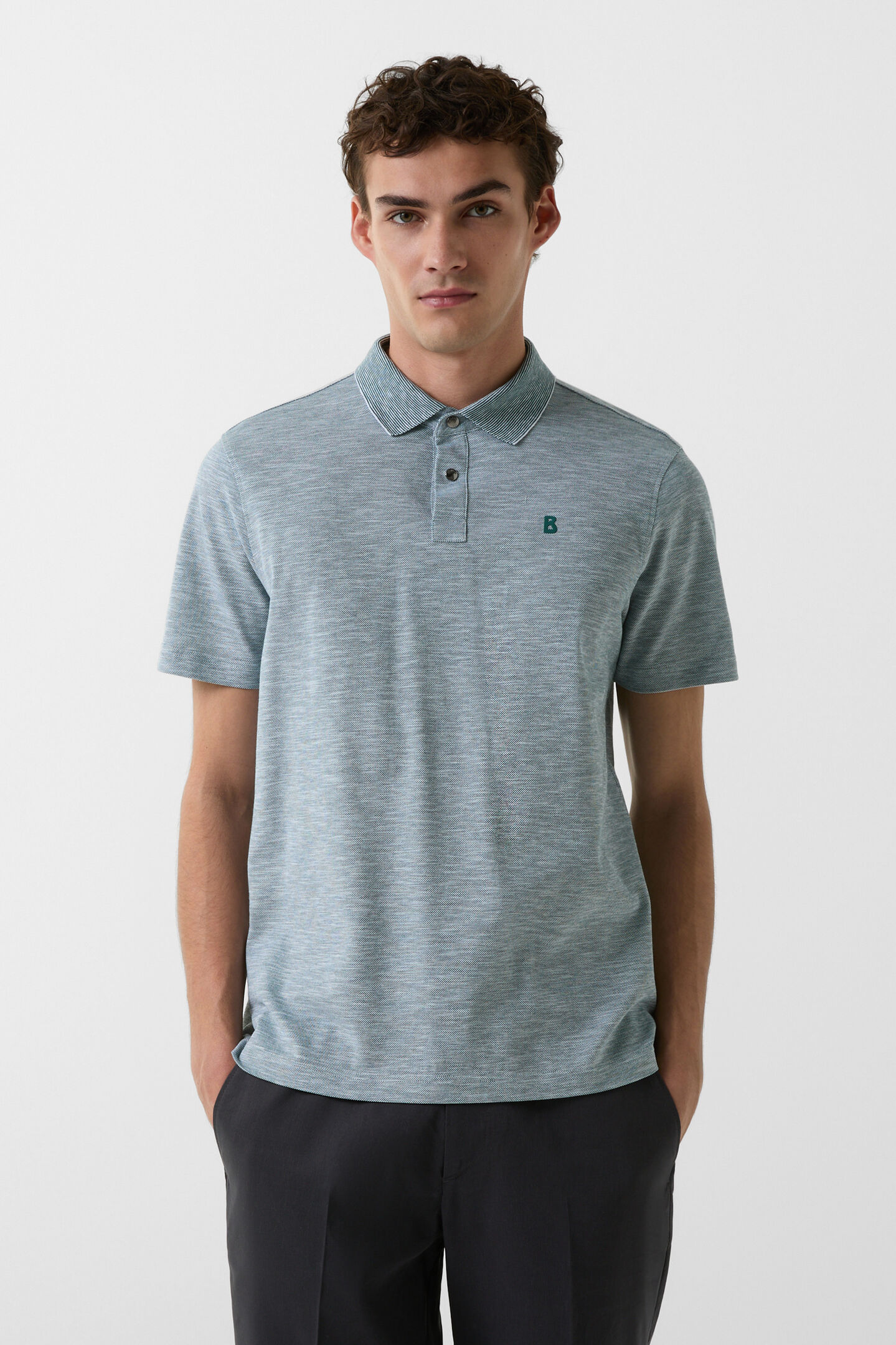 Samu polo shirt Dark green/white