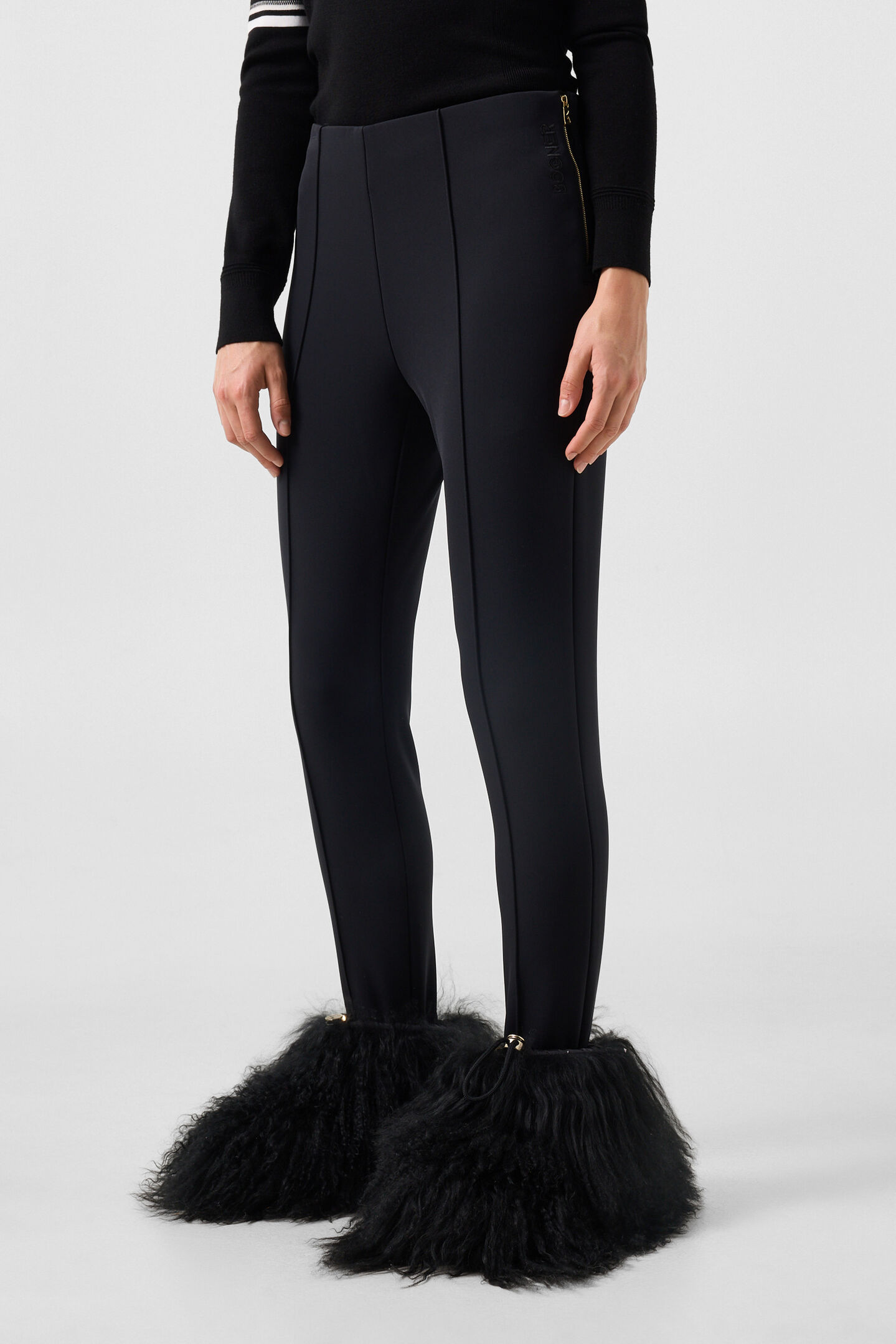 Elaine Softshell Stirrup Trousers with Gussets Black