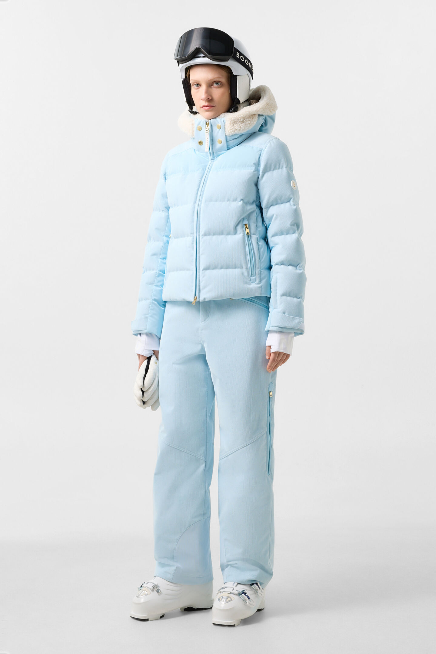 Minu Cord Down Ski Jacket Light blue