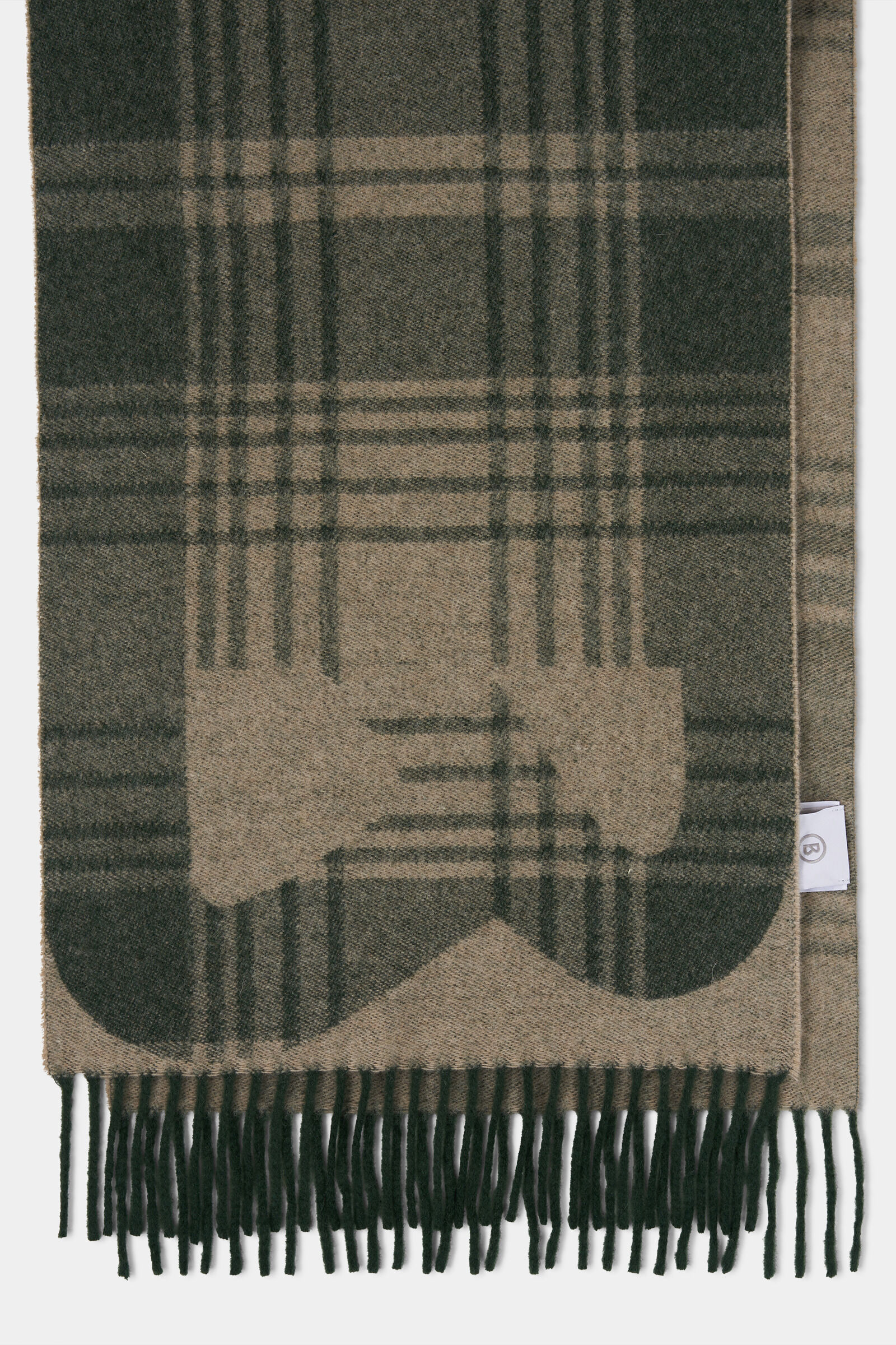 Wool scarf Scarf Dark green/beige