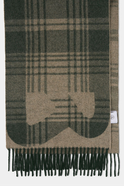 Wool scarf Scarf Dark green/beige
