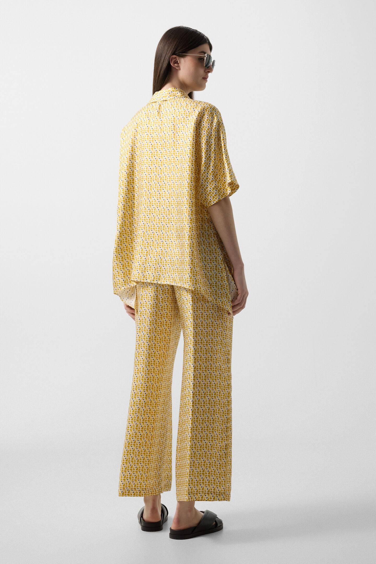 Elvira silk blouse Yellow/cream