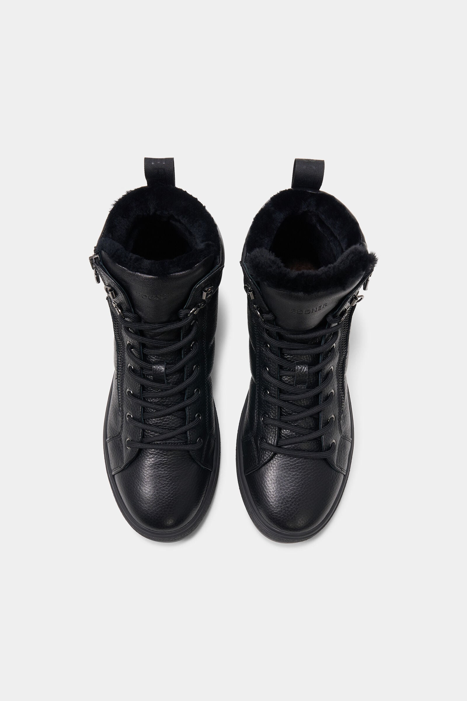 Anchorage lace-up boots with spikes Black