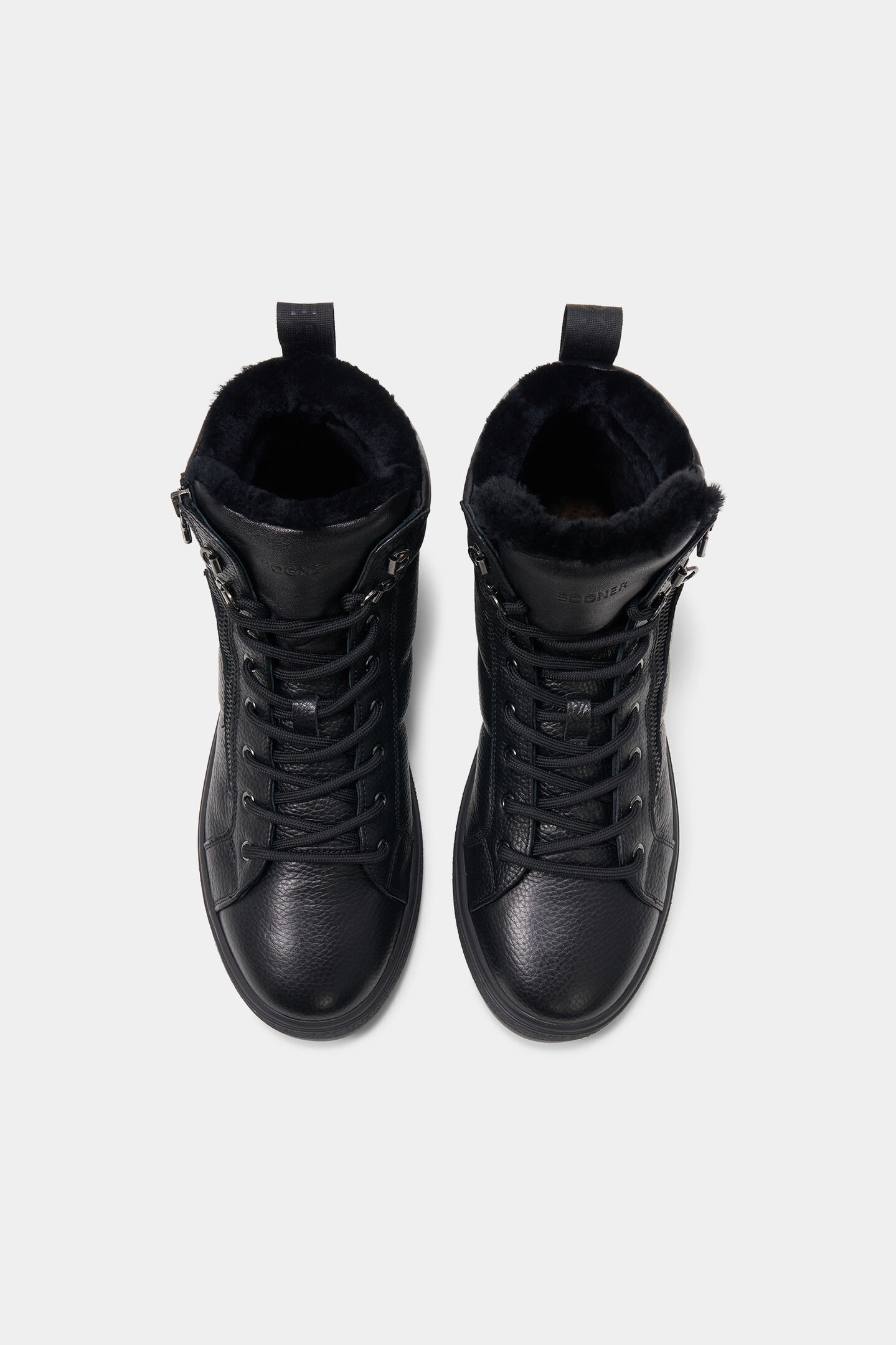 Anchorage lace-up boots with spikes Black