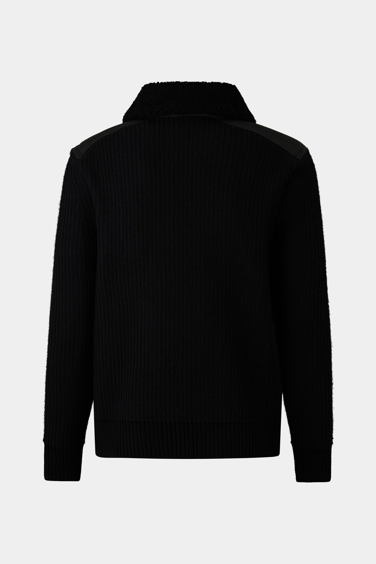 Leder-Strickjacke Moritz Schwarz
