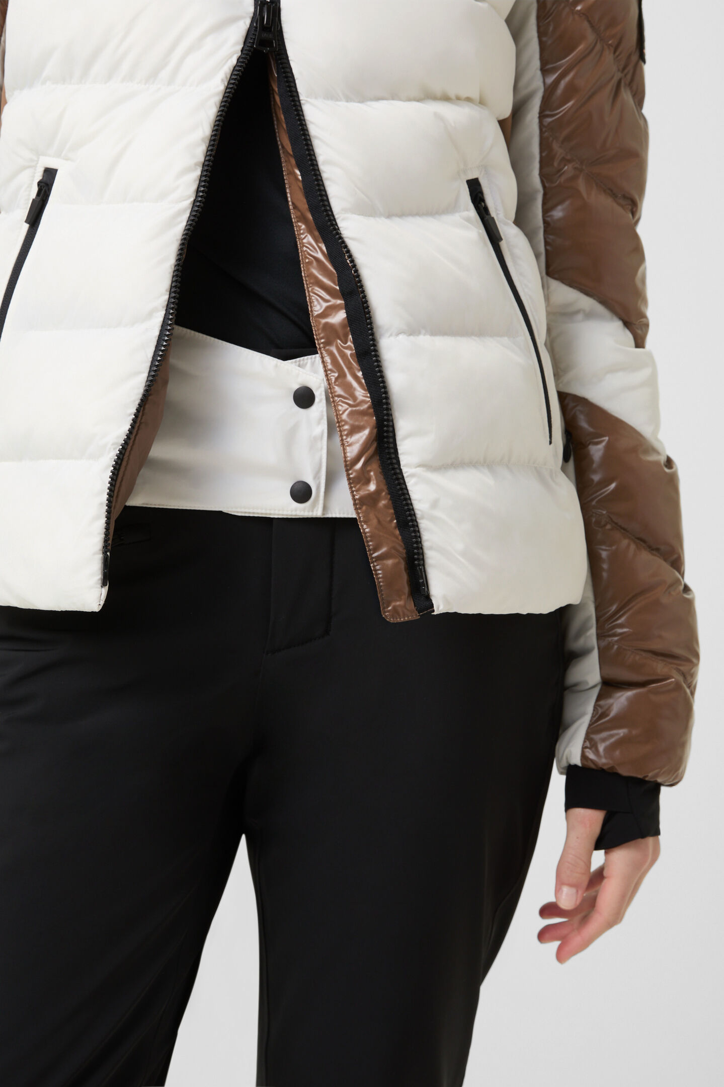 Farina quilted jacket Caramel/white