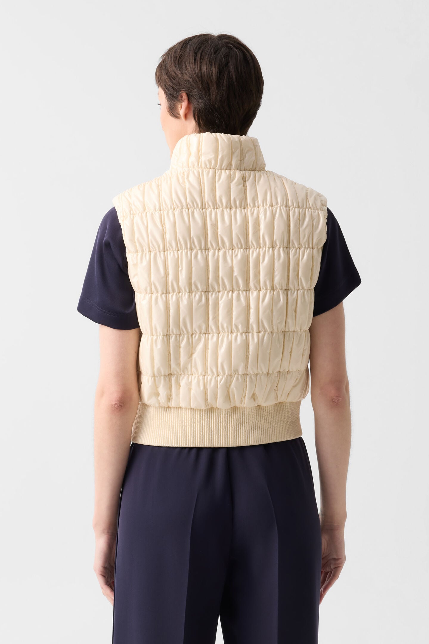 Sally quilted waistcoat Cream
