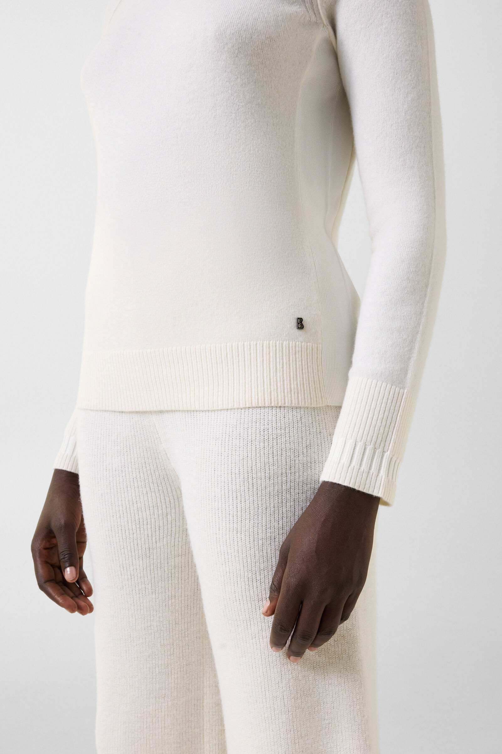 Schurwoll-Kaschmir-Pullover Vaiana Off-White