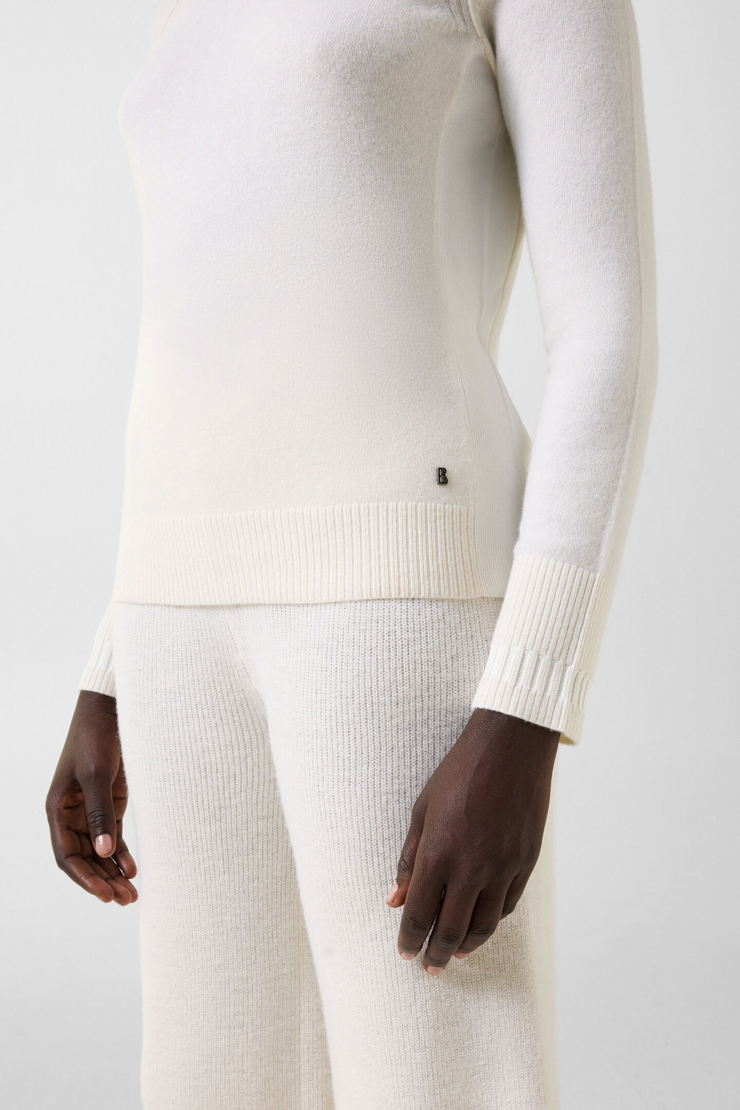 Schurwoll-Kaschmir-Pullover Vaiana Off-White
