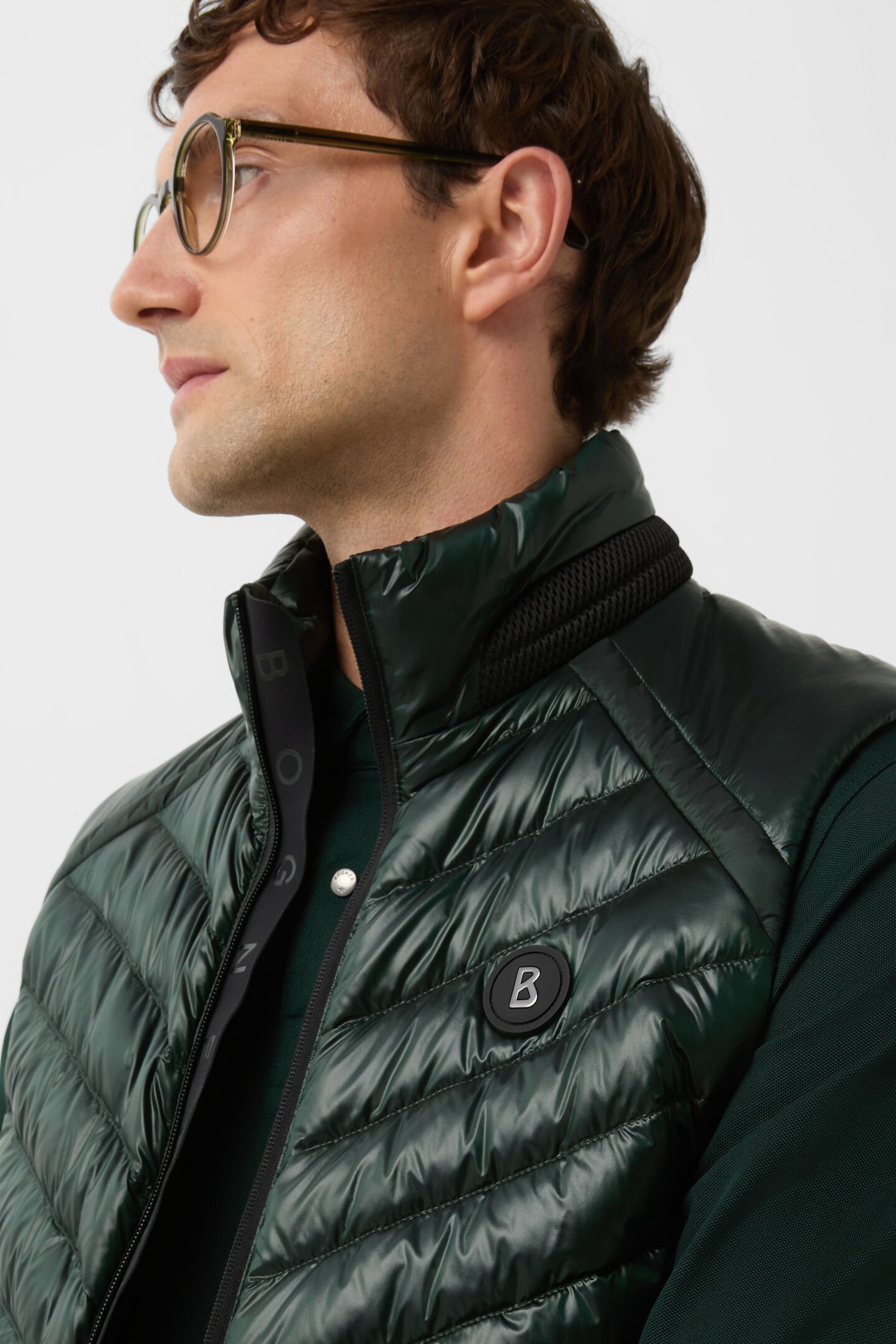 Lasse quilted waistcoat Dark green