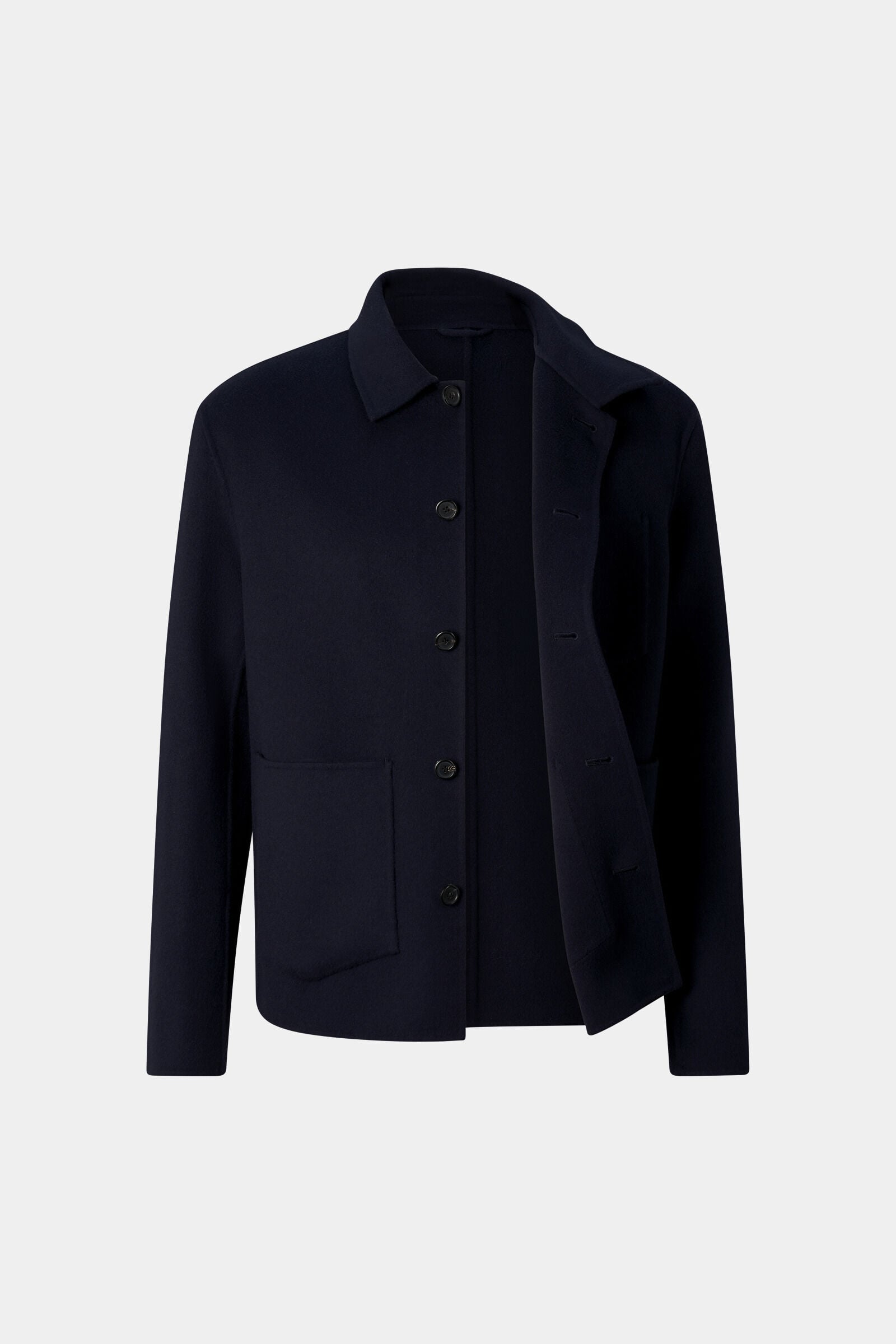 Mirco double-faced woollen shirt jacket Navy